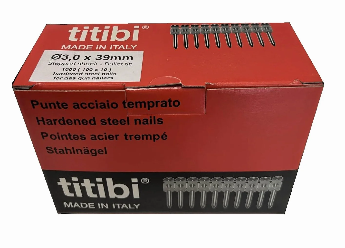 Nr 1000 GWOŹNIKI TITIBI Ø3,0 X 39 mm, 100% KOMPATYBILNE Z GAZOWYM GWOŹNIKIEM HILTI : GX 3, GX 100, GX 120, GX 120-E (Ø 3,0 X 39)