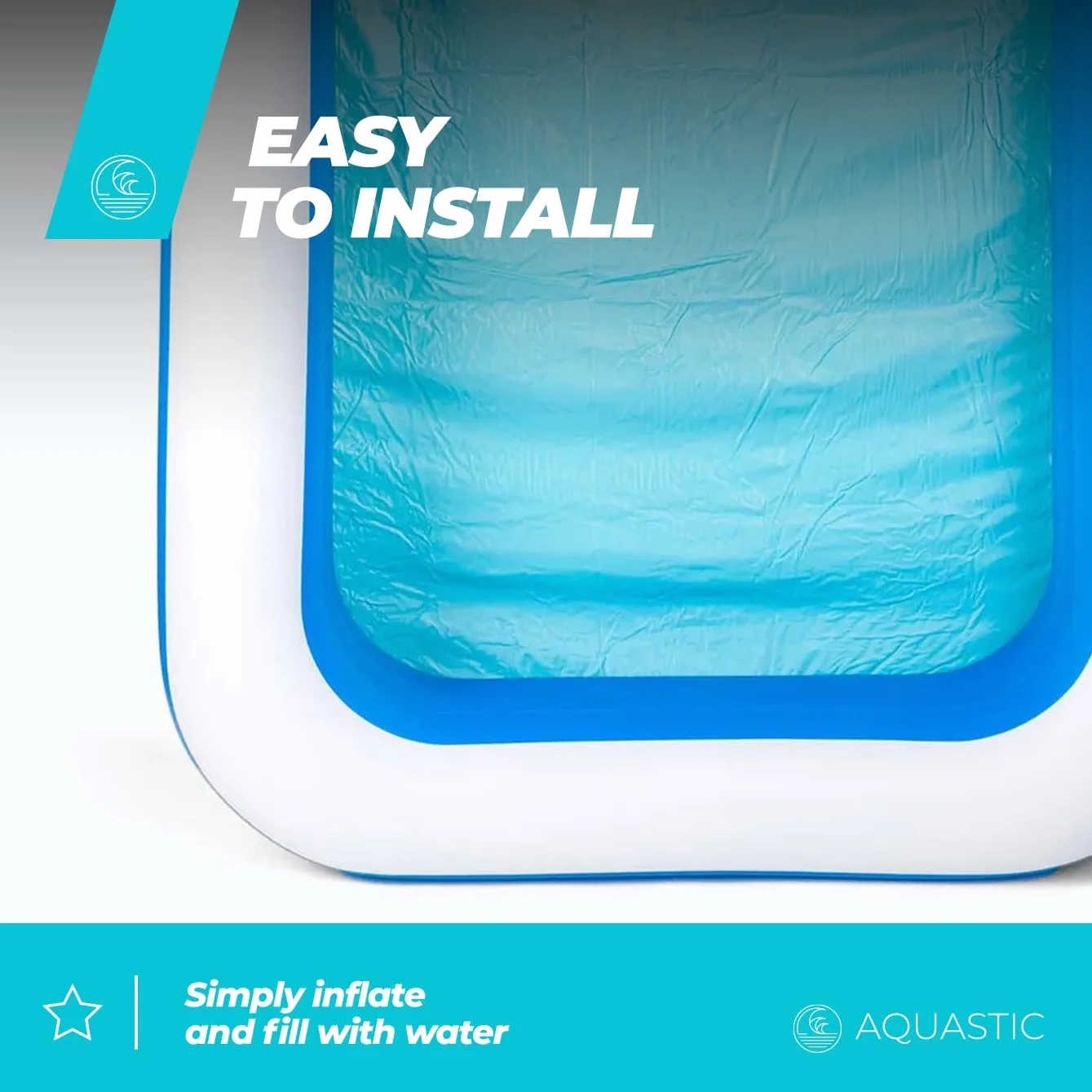 AQUASTIC Nadmuchiwany basen 305 x 183 x 56 cm 1160 l winylowy niebieski AIP-305R