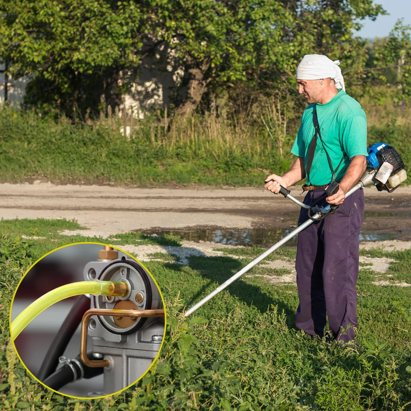 TIESOME Wysokiej jakości wąż do przewodu paliwowego premium, żółty przewód paliwowy do benzyny, do małego silnika, łańcucha, trymer, kosiarka, pasuje do większości 2-cyklowych małych silników
