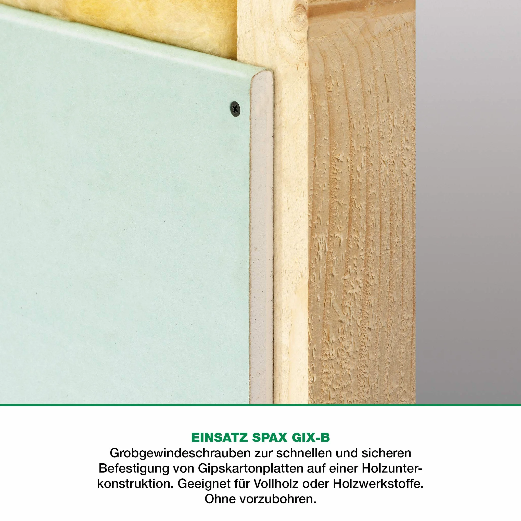 SPAX GIX-B Wkręty do szybkiego montażu 3,9 x 55 mm, gwint gruboziarnisty, 500 sztuk, łeb trąbki, z rowkiem krzyżowym H2, śruby do suchej zabudowy do drewnianych podkonstrukcji – 1891170390555