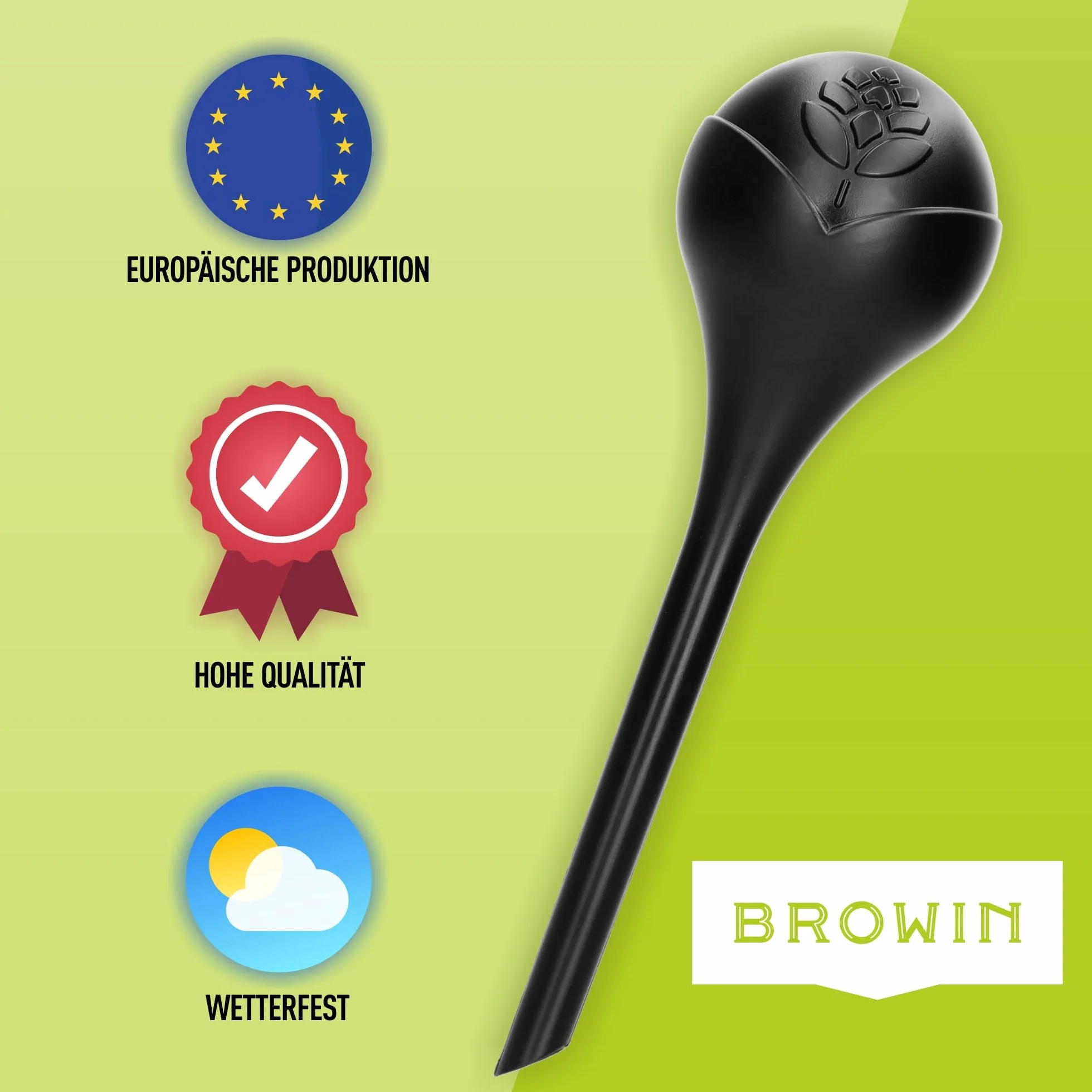 BROWIN® Kule nawadniające do roślin 720919 | zestaw do automatycznego nawadniania roślin 400 ml (4 szt., Czarne)