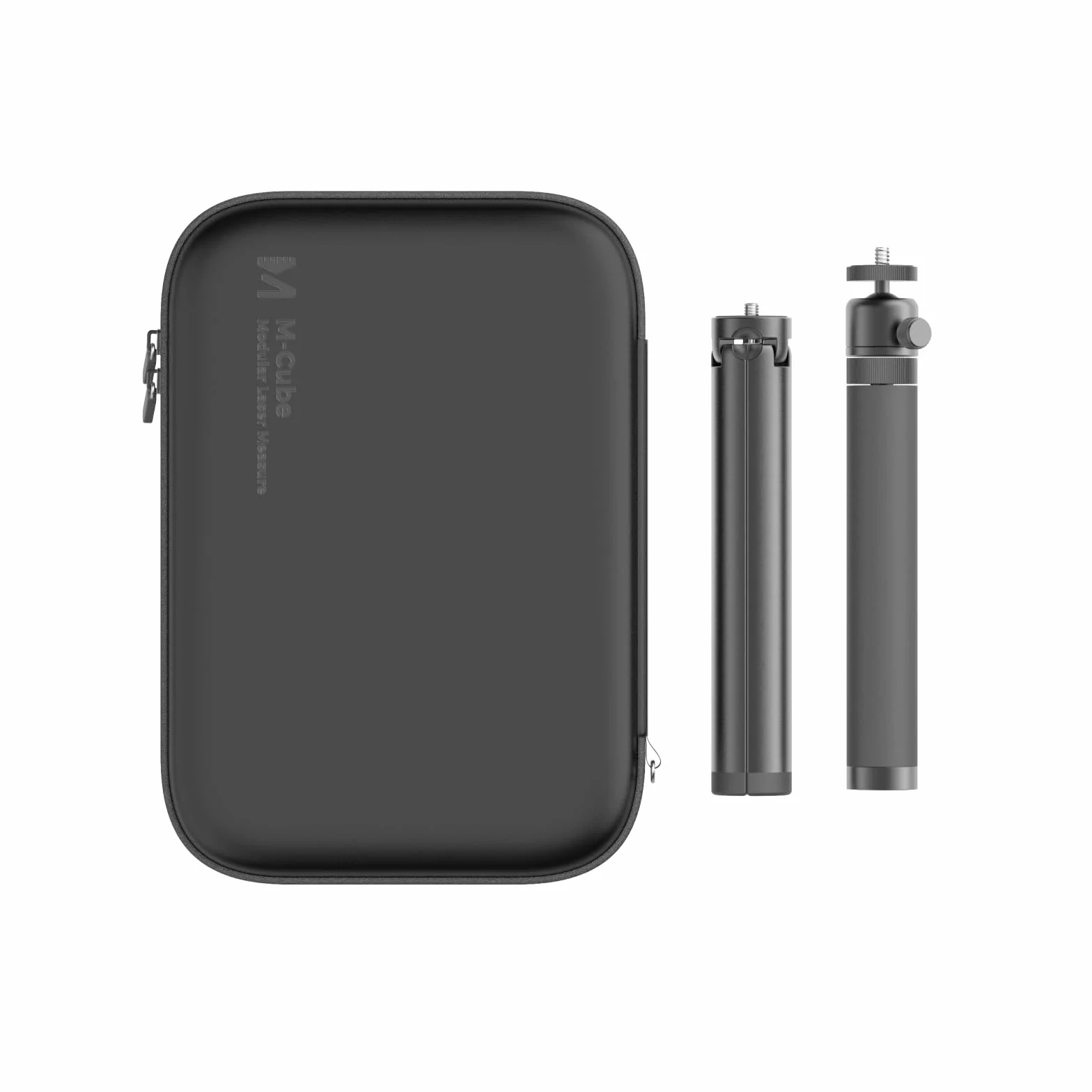 HOZO Laserowe narzędzie pomiarowe etui ochronne do M-Cube – w tym regulowany aluminiowy statyw poziomu laserowego 25-76 cm z przenośnym uchwytem i etui ochronnym M dla ochrony i organizacji, Czarny