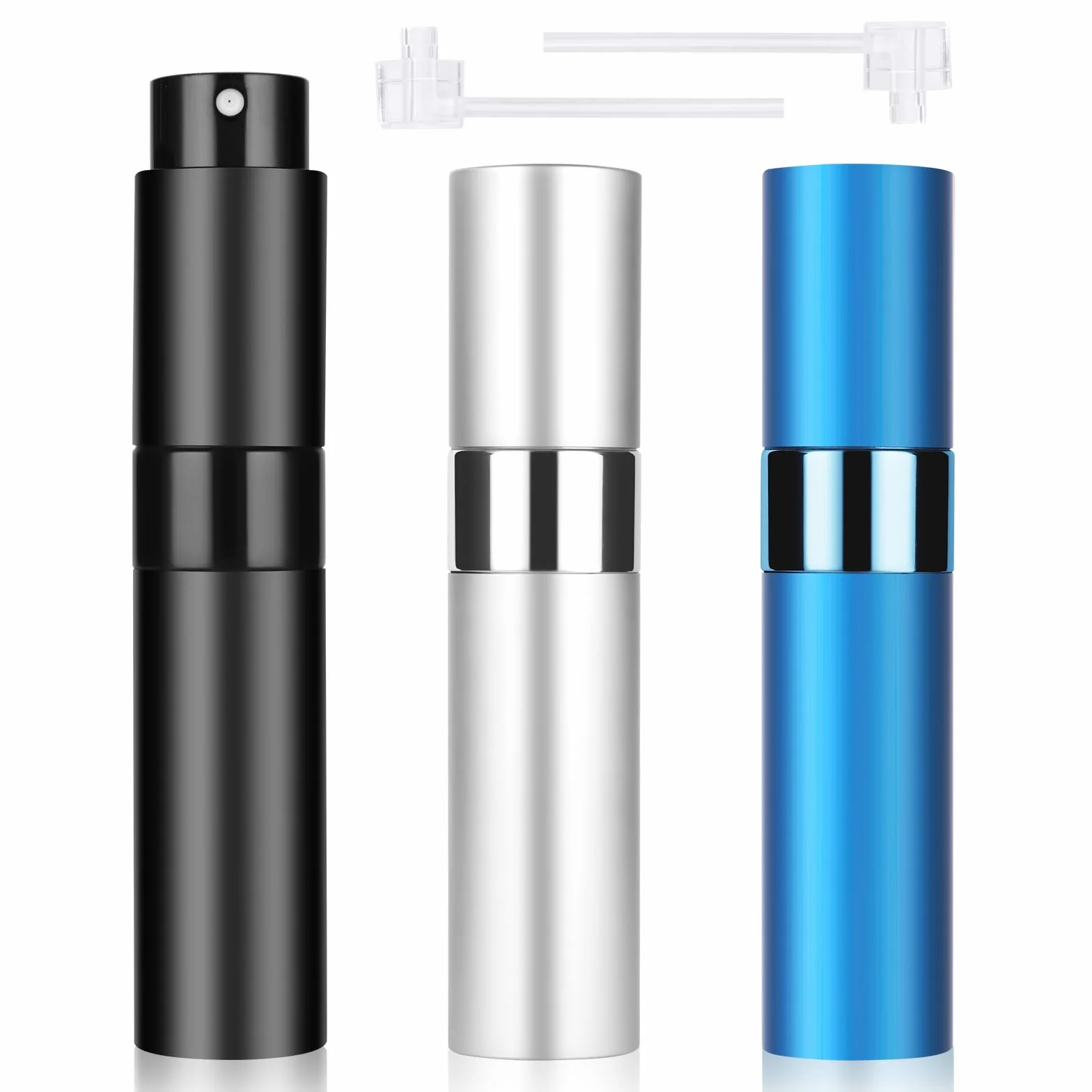 ACWOO Mini Rozpylacz do Perfum, 3 Sztuki 10ml - Przenośna Butelka z Atomizerem do Ponownego Napełnienia na Podróż Samolotem, Lekka i Wytrzymała