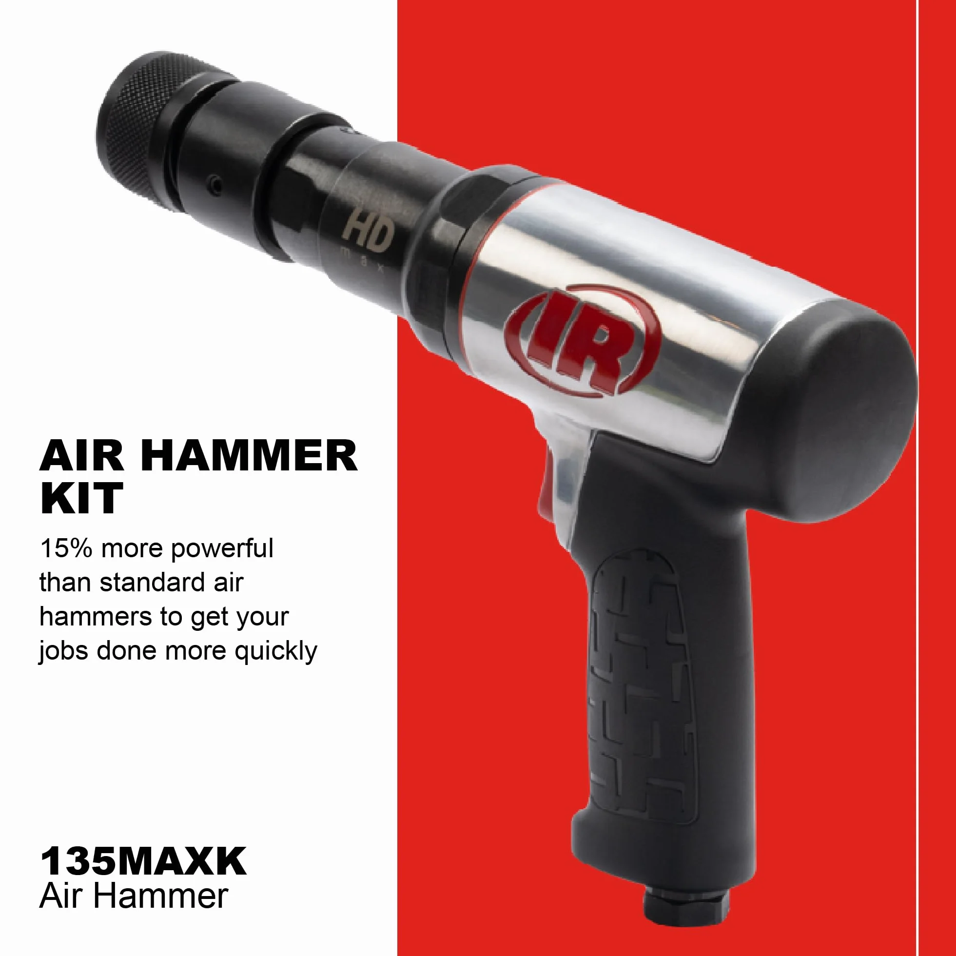 Ingersoll Rand Młot Pneumatyczny 135MAXK 2600 Udarów/Min 76mm Skok 3/4 cala Zestaw 5 Przecinaków