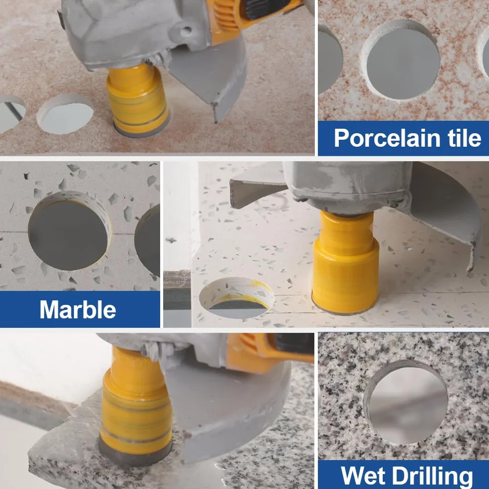 HIGHDRIL Wiertło rdzeniowe diamentowe, 3 szt. 20/35/55 mm z gwintem M14 wiercenie na sucho do płytek porcelanowych ceramicznych granitu marmuru kamienia cegieł