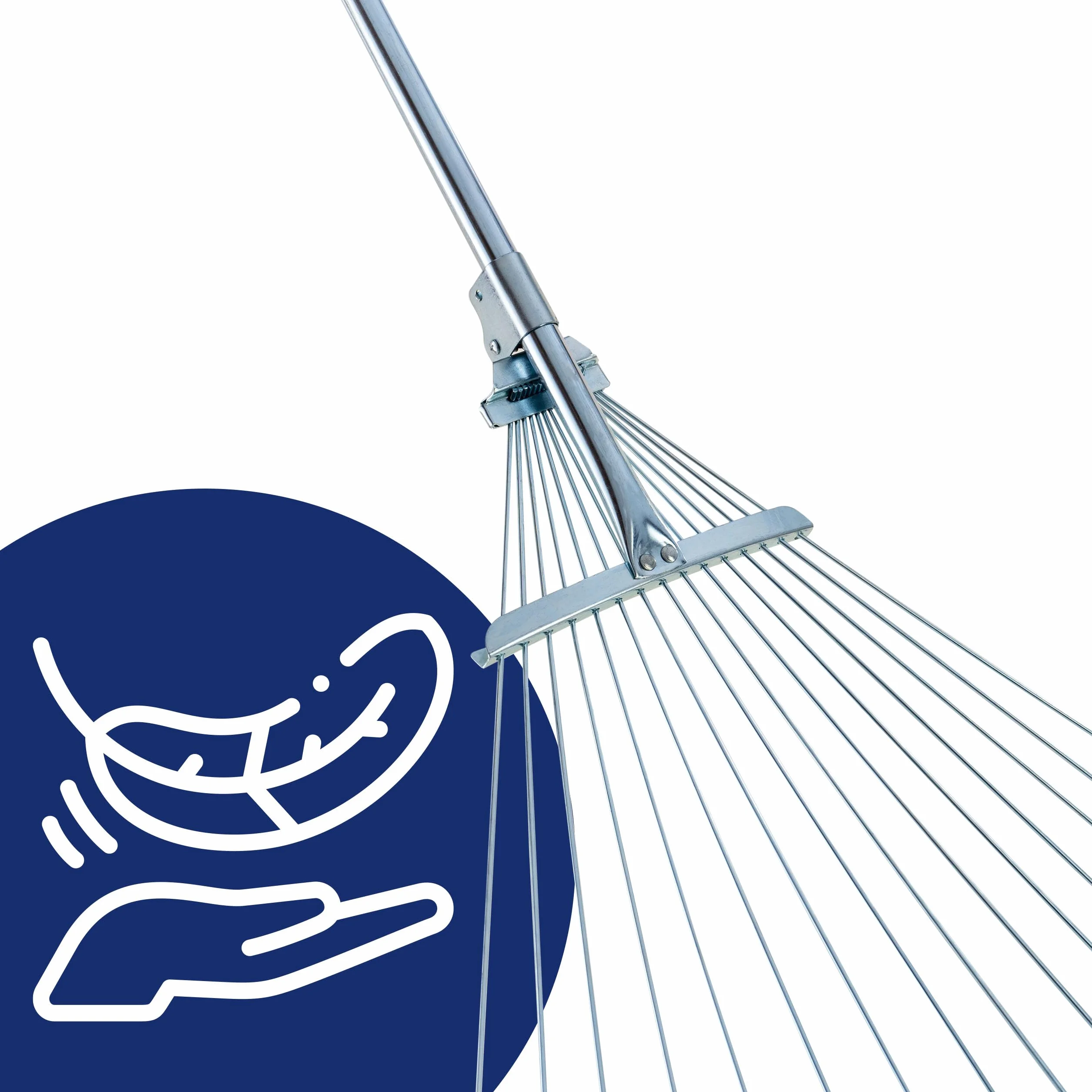 Regulowane grabie teleskopowe do liści trawy lekkie i ergonomiczne metalowe 160 cm 15 zębów grabie ogrodowe do siana trawy wzmacniane grabki