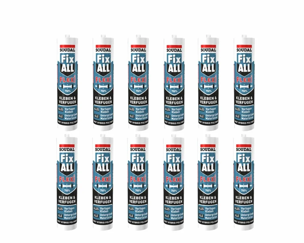 12 x Soudal Fix ALL Flexi, uniwersalny klej, 290 ml, brązowy