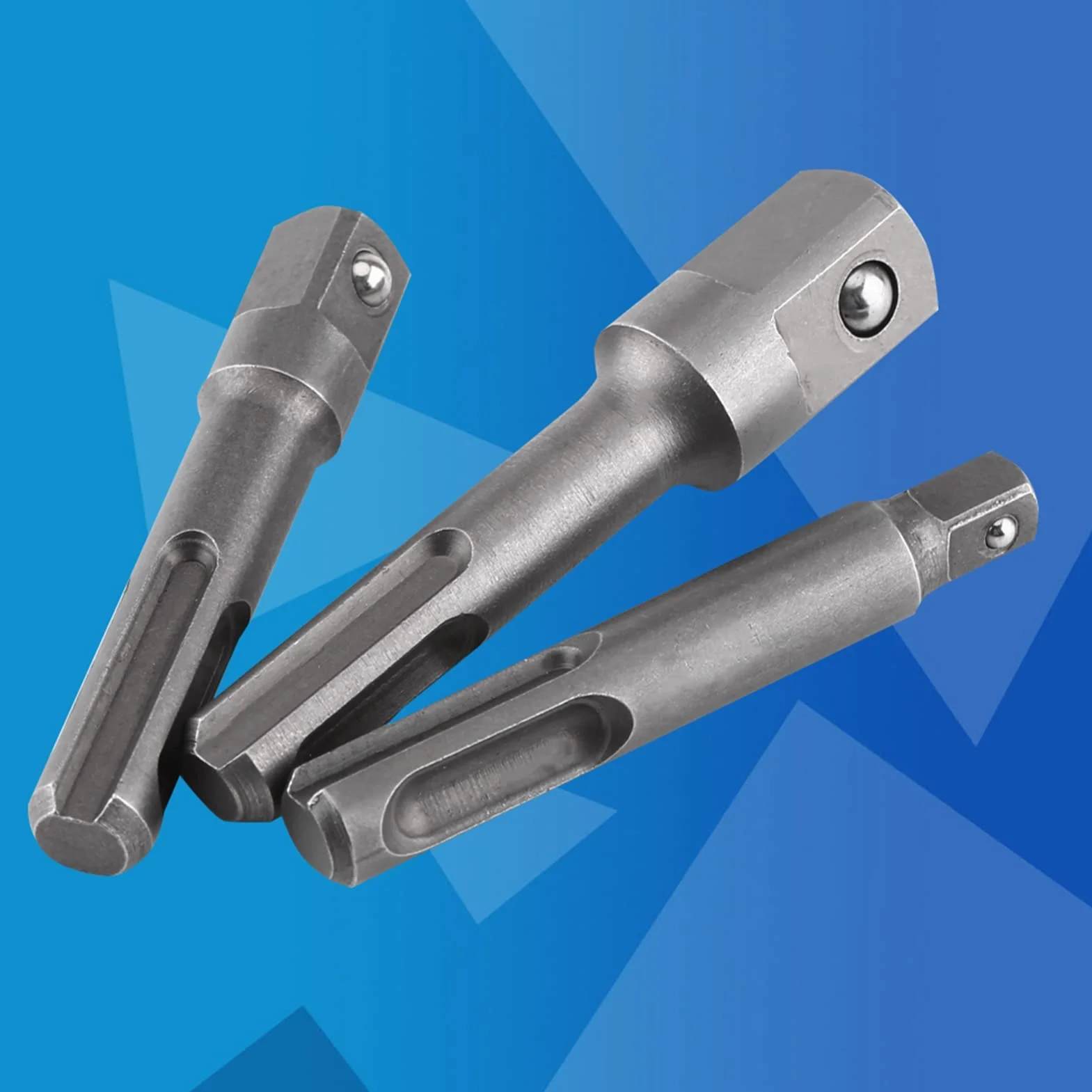 4 szt. Adapter gniazda wiertarskiego, adapter gniazda sześciokątnego SDS Plus Shank-1/4in i adapter wiertła kwadratowego 1/4 cala 3/8 cala 1/2 cala, adapter SDS do wiertarek