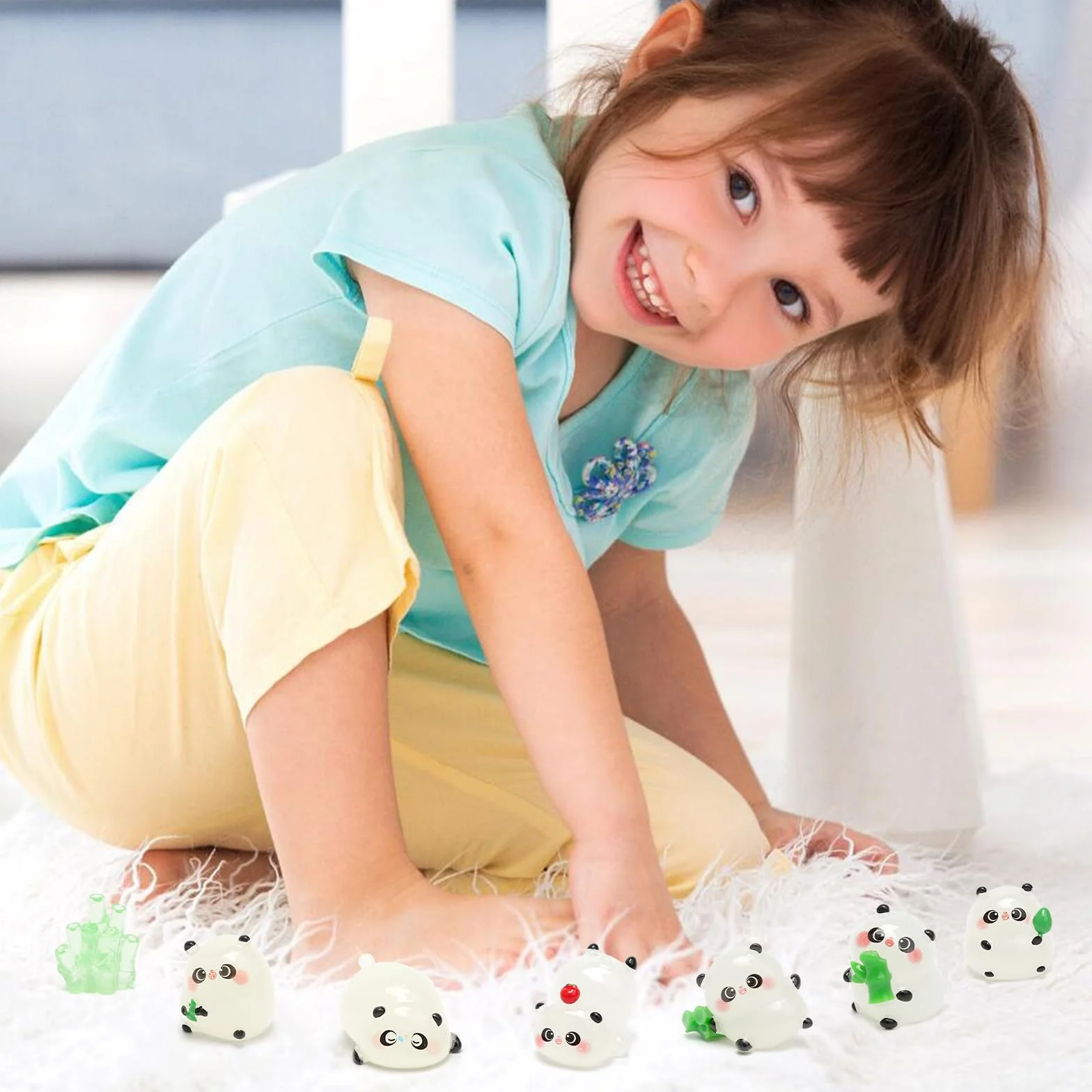 Mini zwierzęta z żywicy, 20 sztuk, zabawne mieszane małe zwierzęta z żywicy, urocze, świecące w ciemności, Manta, Ray, Panda, małe figurki, ornamenty do ogrodu wróżek, domku dla lalek, akwarium