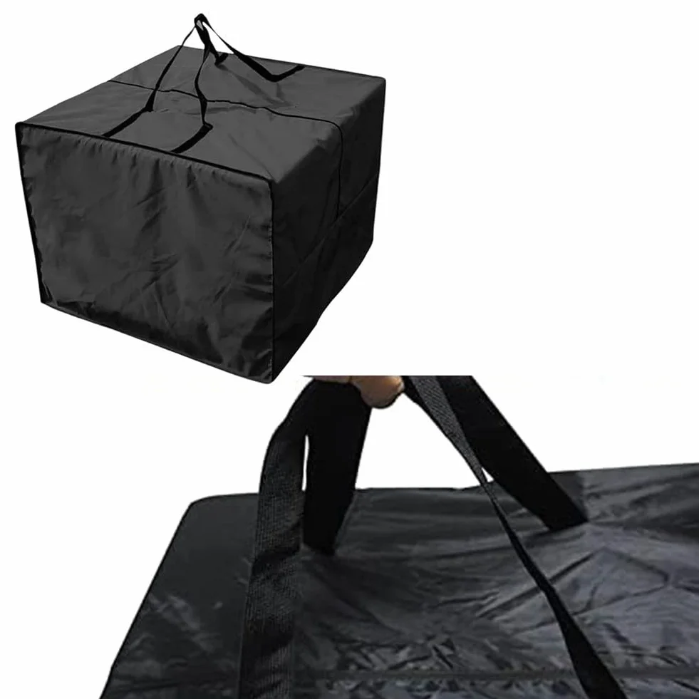 Torba do przechowywania na zewnątrz z uchwytami tkanina Oxford 420D wodoodporna pokrowiec na meble ogrodowe do przechowywania mat 81 x 81 x 61 cm (czarny)