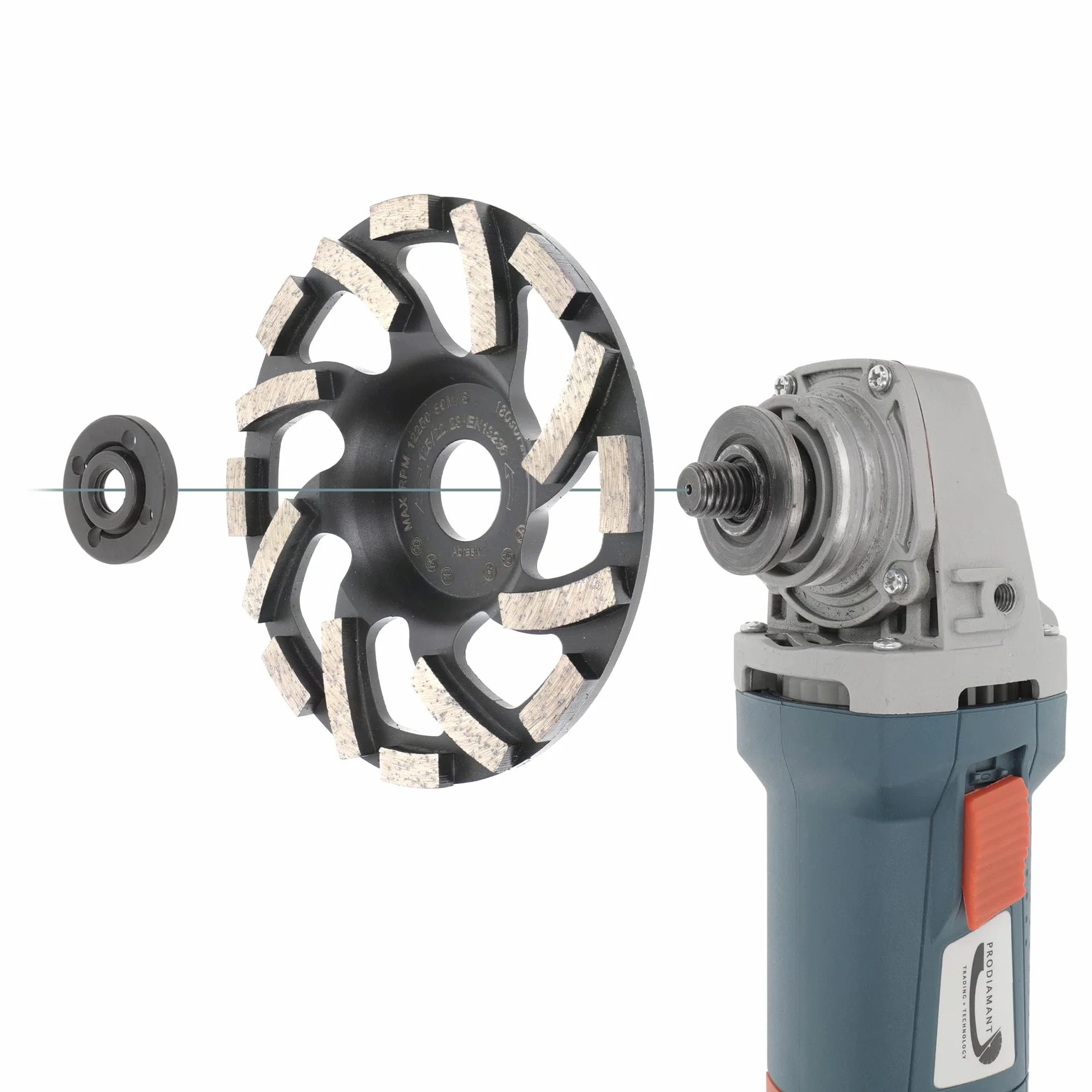 PRODIAMANT Diamentowa tarcza szlifierska 125 mm x 22,2 mm Turbo ST91 diamentowa tarcza szlifierska asfalt jastrych profesjonalna jakość