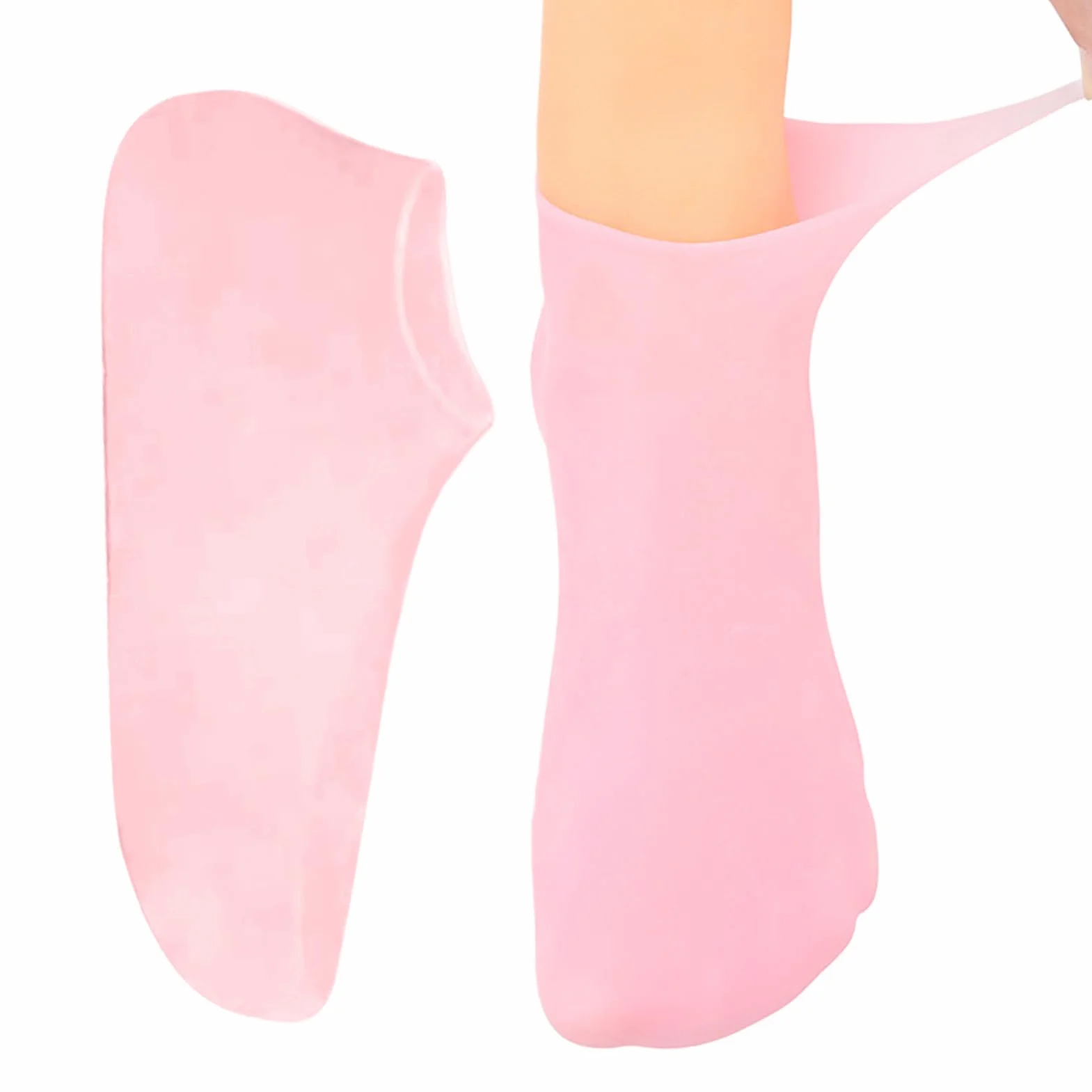 Silicone Socks for Dry Cracked Feet, Breathable Skin-Friendly U-Shape Heel Covers, Soft Spa Foot Care for Cracked Heels, Ideal for Family, Friends, Colleagues
