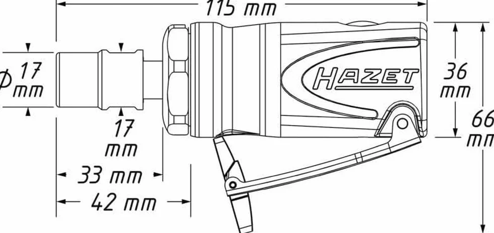 HAZET 9032M-1 mini szlifierka, prosta