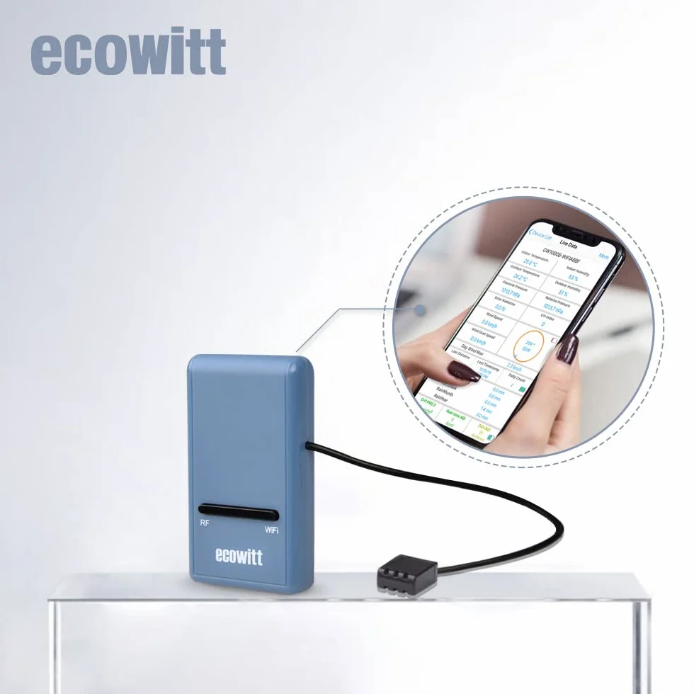 Ecowitt GW1100 Bezprzewodowa bramka do stacji pogodowej termometr higrometr ciśnienie barometryczne