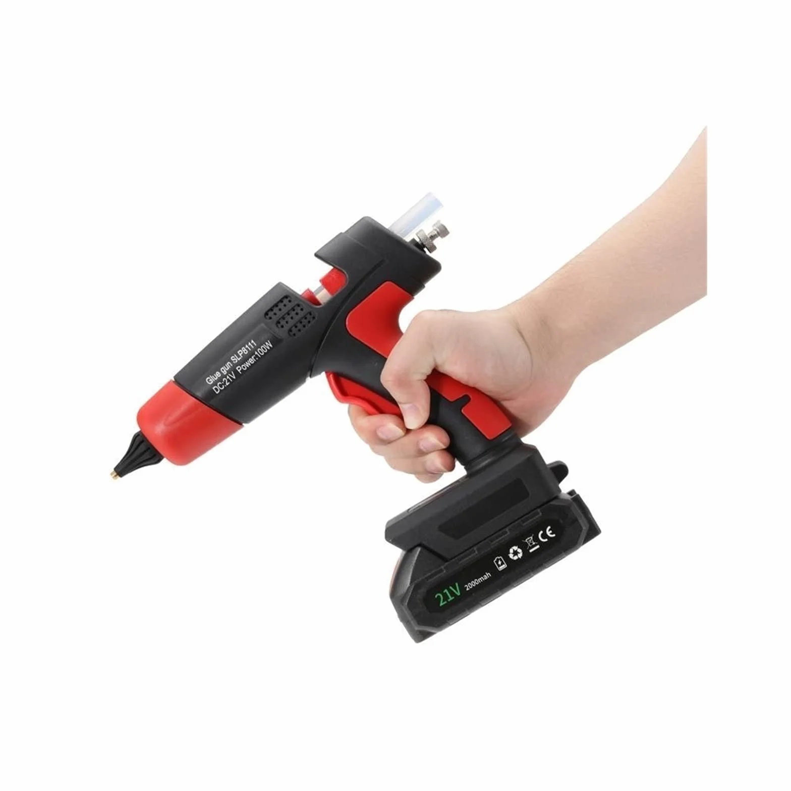 Pistolet Do Kleju Na GorąCo Pistolet do klejenia na gorąco akumulator litowo-jonowy miedziana dysza strona główna gorąca wiatrówka DIY narzędzia do naprawy(5)