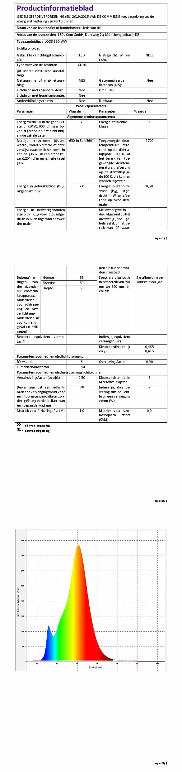 ledscom.de Reflektor ogrodowy LED MIBU z szpikulcem do montażu na zewnątrz, stal nierdzewna, wraz z żarówką GU10 6,826W 630lm 100° ciepło-biały