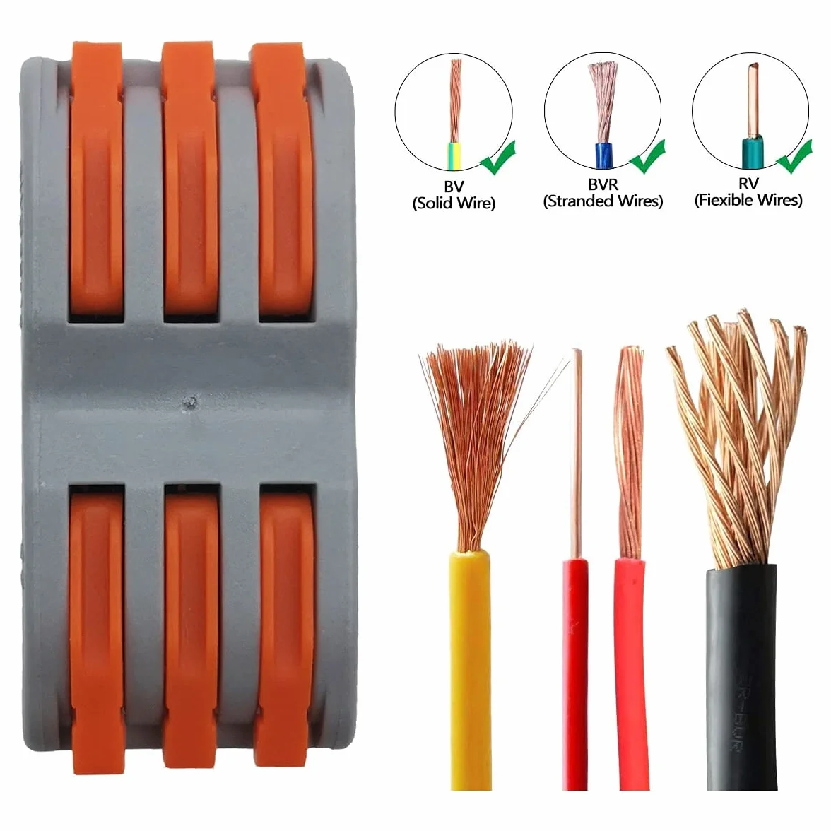 Łączniki kablowe, CESFONJER SPL-3 złączka łącząca, szybki złącznik kablowy, z dźwignią sterującą dwustronną, zacisk do przewodów (12 sztuk)
