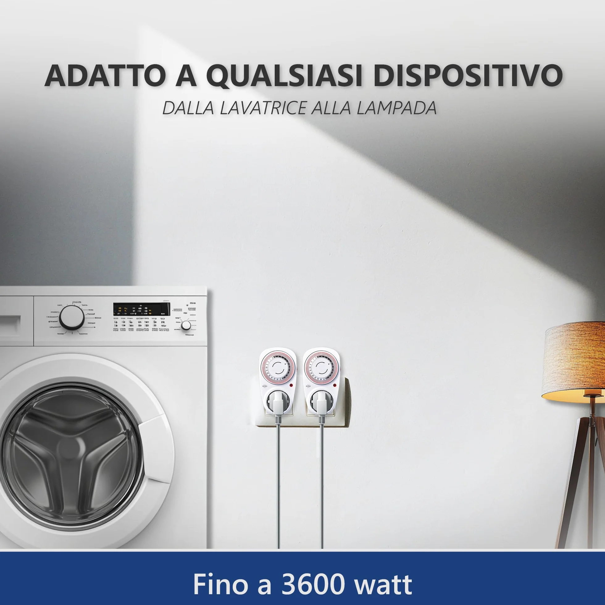 ELRO TI1500 Mechaniczny wyłącznik czasowy/wyłącznik czasowy, kompaktowy, czas przełączania 15 minut, do 3600 W, do użytku wewnątrz
