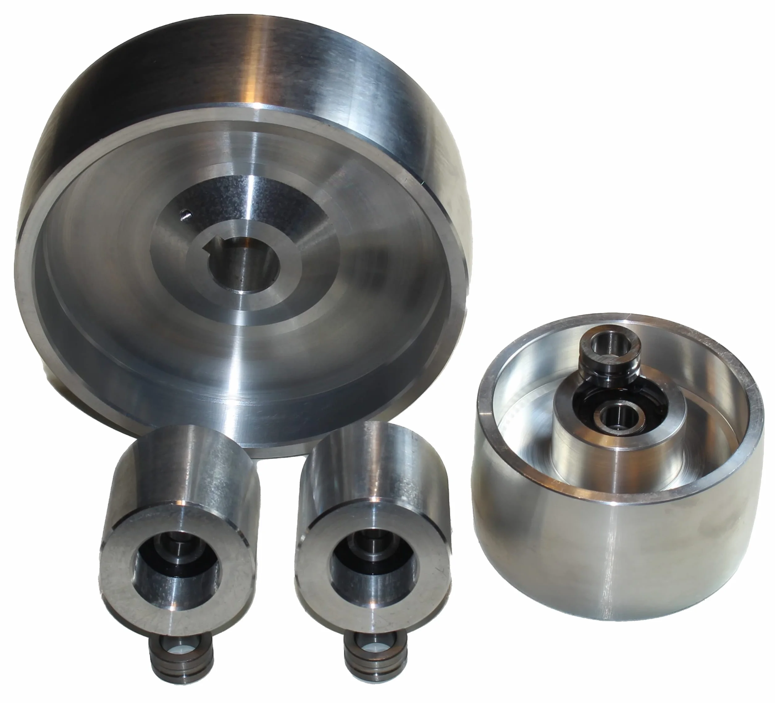 (AL6 -Tracking 4 trzpień 24) frezowana CNC zestaw kół do szlifierek nożowych 158 mm napęd 24 mm trzpień 100 mm tor 51 mm Idler