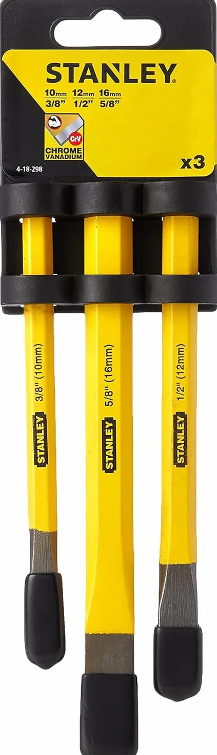 STANLEY Profesjonalny Juego 3 cinceles albañil dla profesjonalistów i majsterkowiczów do codziennego użytku ergonomiczna konstrukcja