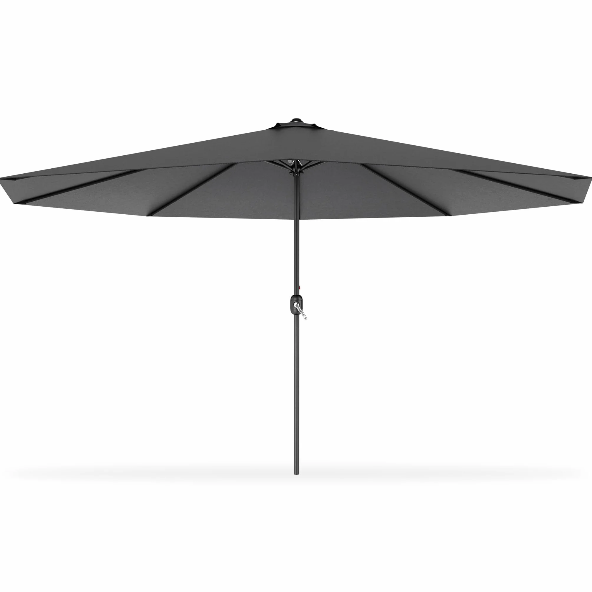 UISEBRT 350 cm, aluminiowy parasol przeciwsłoneczny z korbą ręczną, ochrona przed promieniowaniem UV 40+, na taras, do ogrodu, na taras (350 cm, ciemnoszary)