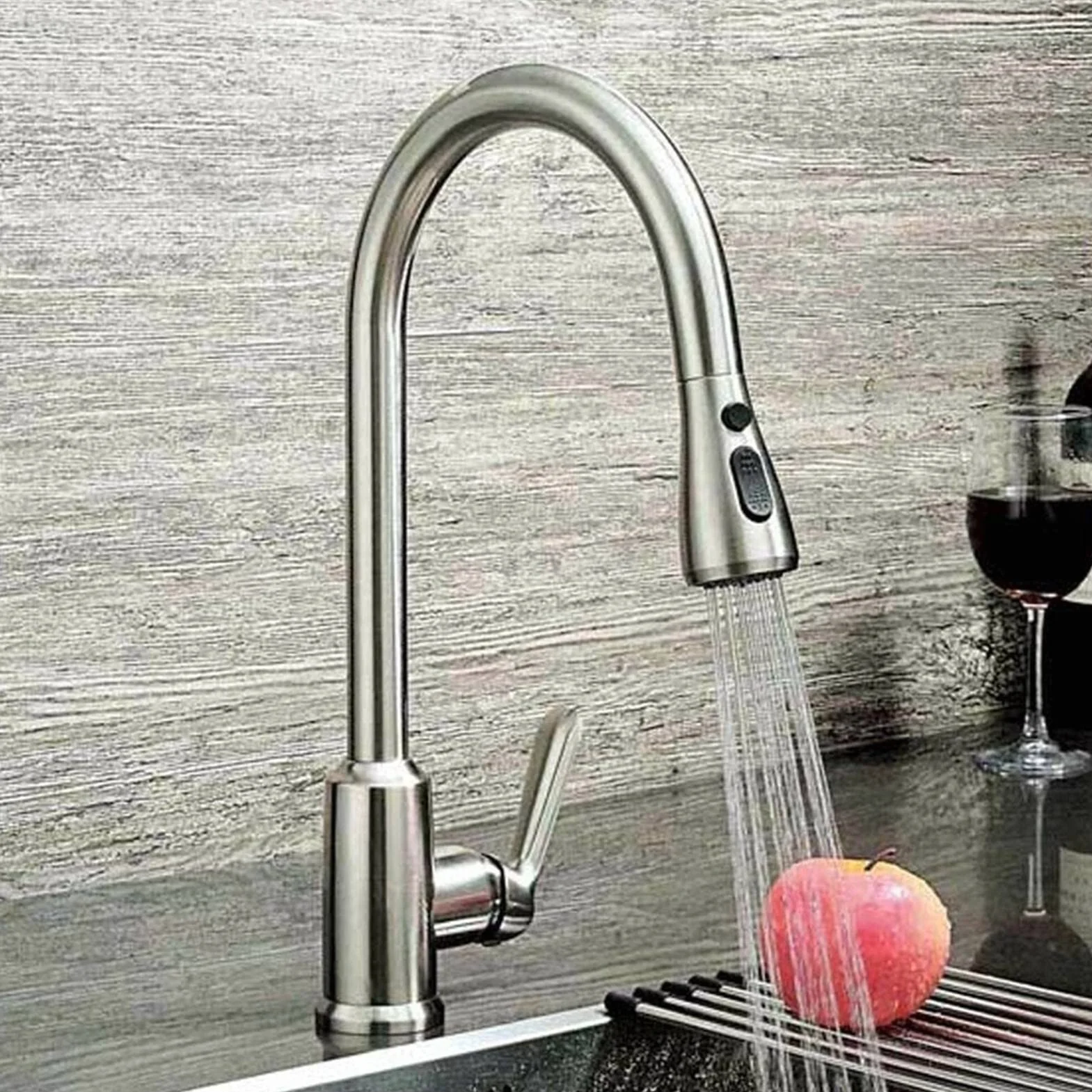 Pociągnij głowicę Kranu, 3 Tryby Stali Nierdzewnej ABSProof Mocne Waterflow Ultra Praktyczne Kranu Głowica Sprayowa do Zlewu Kuchennego
