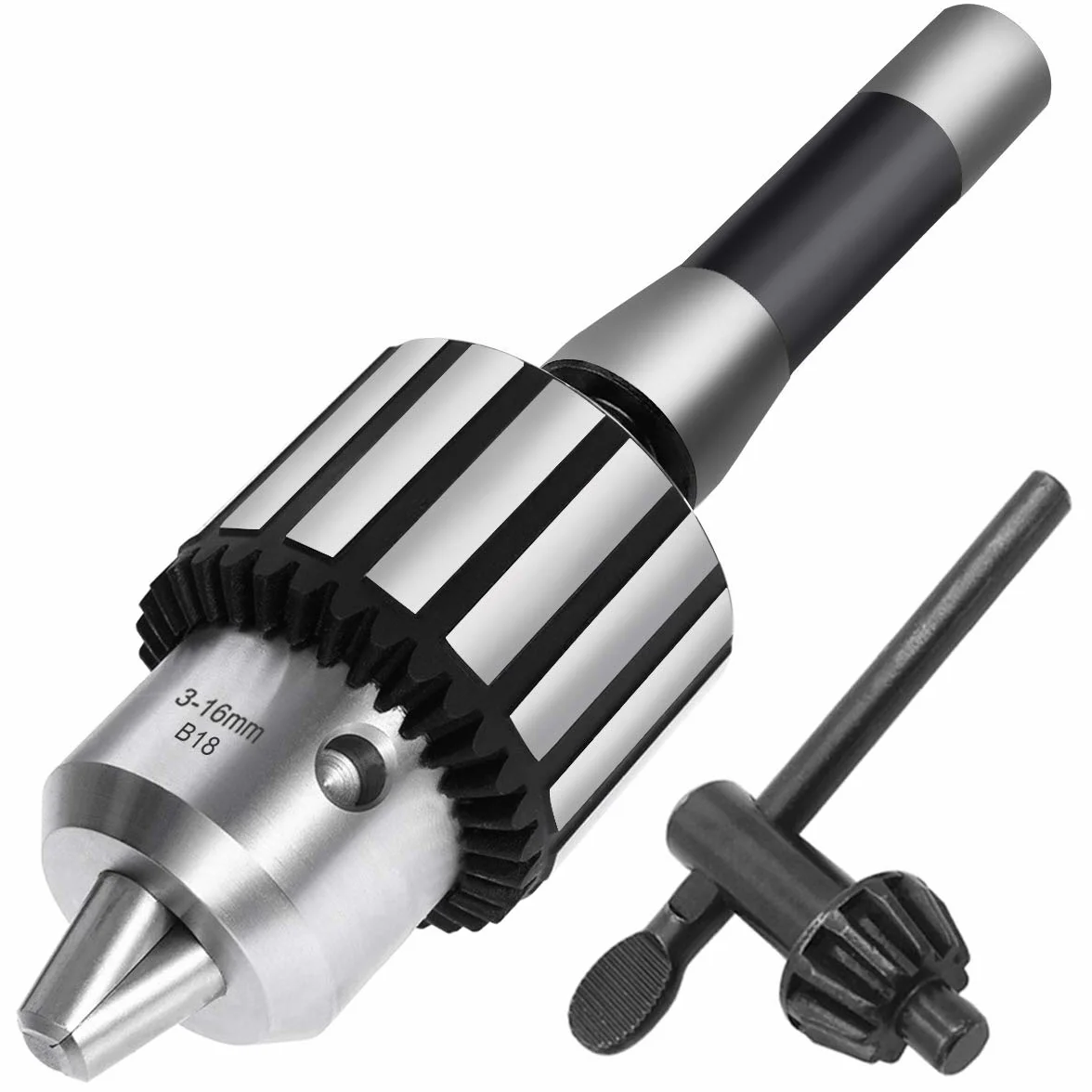 Earl Diamond Super wytrzymały uchwyt wiertarski o udźwigu 5/20.3 cm z precyzyjnym zintegrowanym chwytem R8 i kluczem K32 (R8-B18)