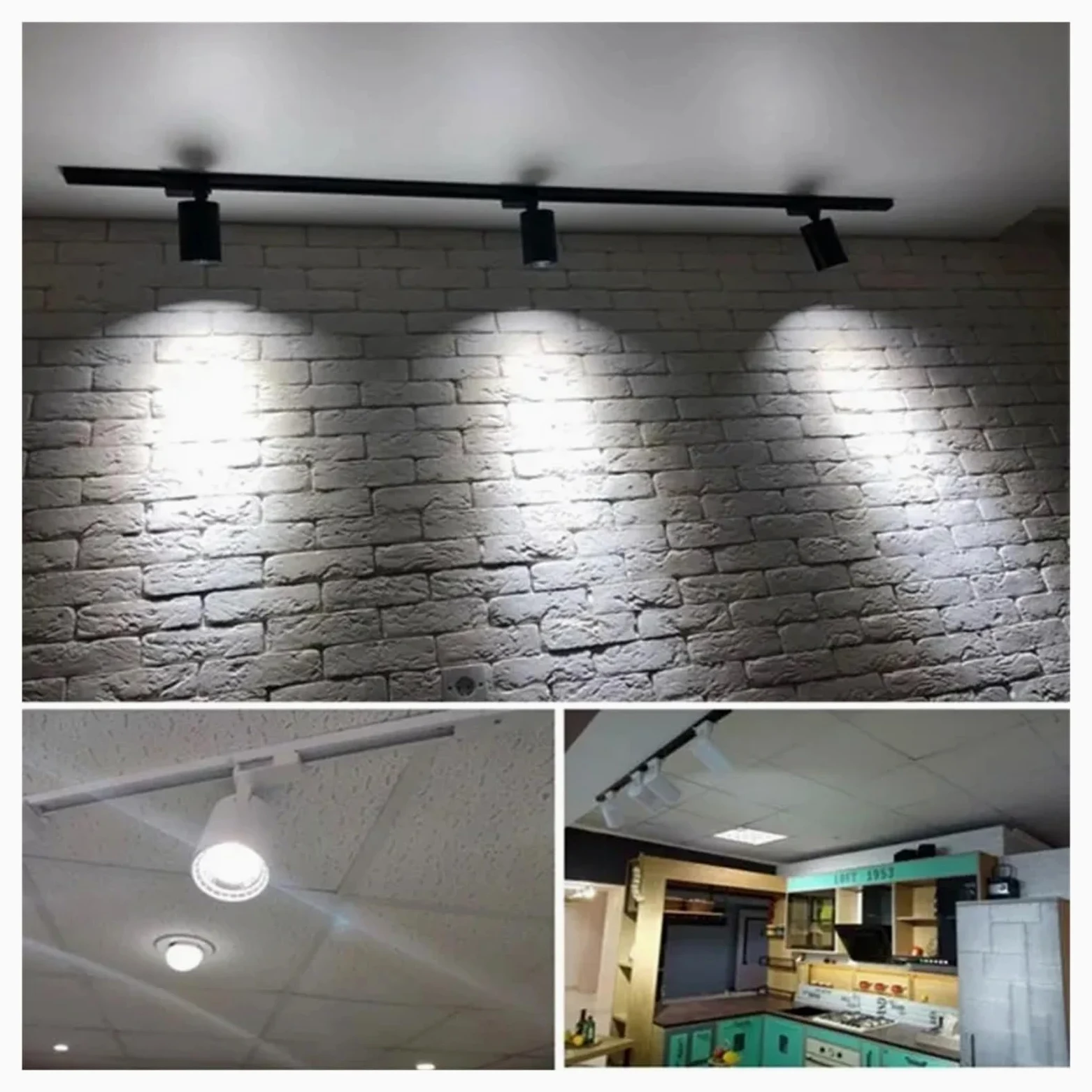 Zestaw Oświetlenia Szynowego LED COB Spot Led System Do Wystroju Domu Kuchnia Sypialnia Światła Lampa Szynowa Reflektory Elastyczny Montaż(3pcs White Body set,30W)