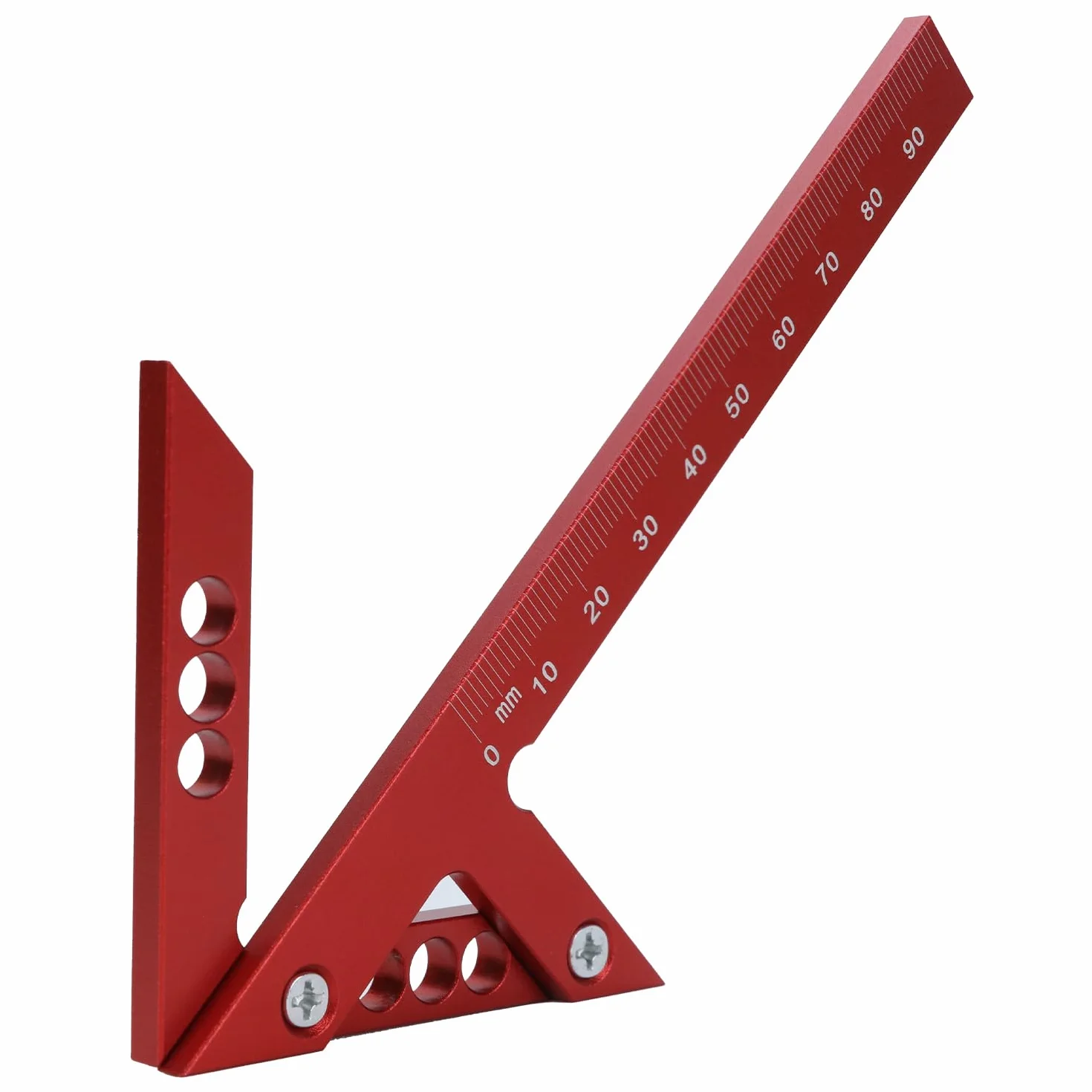 QWORK® Center Finder Kąt centrowania 45/90 stopni ze skalą 105 mm, precyzyjny przyrząd pomiarowy ze stopu aluminium do dokładnych linii środkowych i kątów
