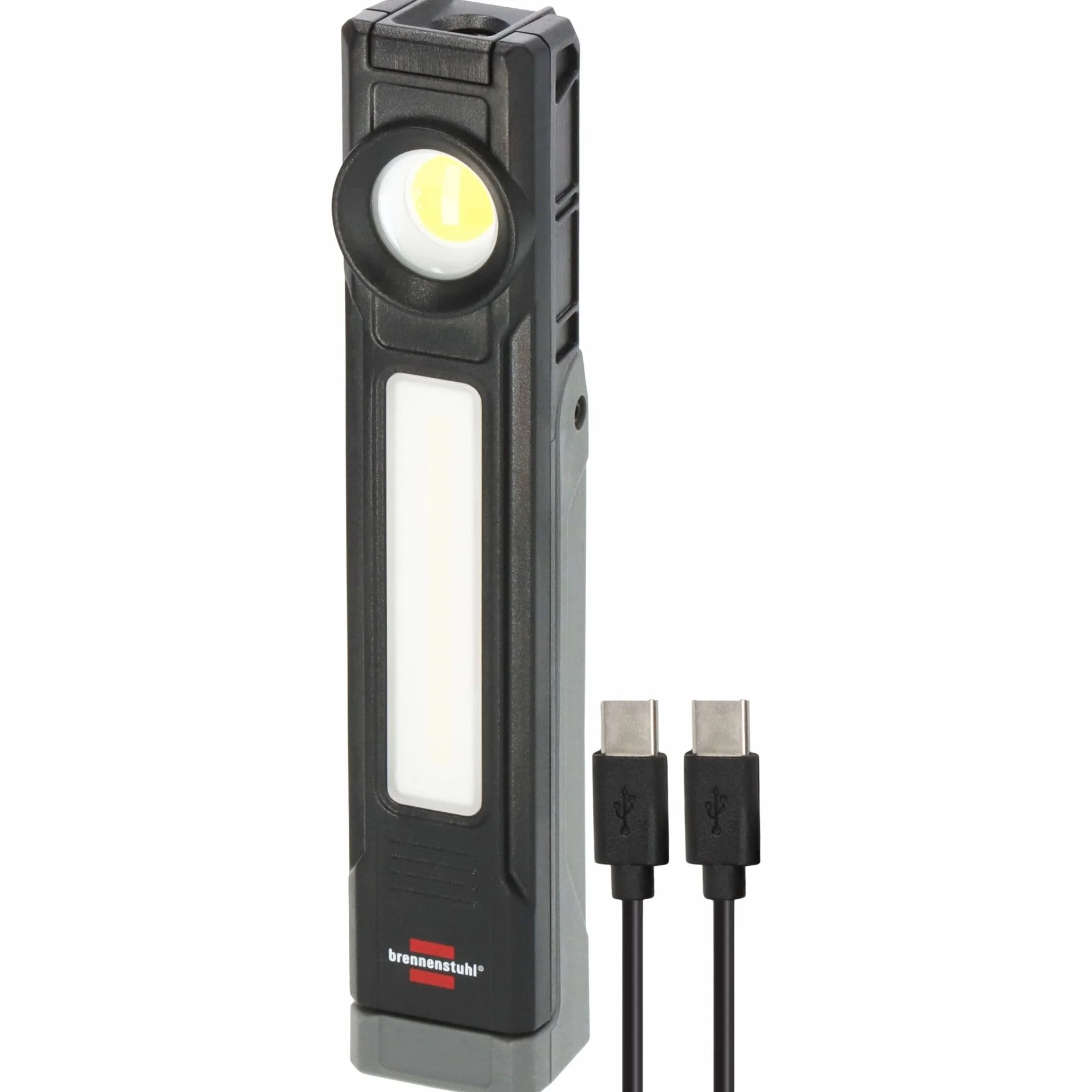 Brennenstuhl Latarka LED akumulatorowa HL 900 A/Lampa robocza z magnesem (3 źródła światła: Spot, COB, SMD, 900lm, stopień ochrony IP54, do 40h pracy, wymienny akumulator, uchwyt 130°, 6500K)