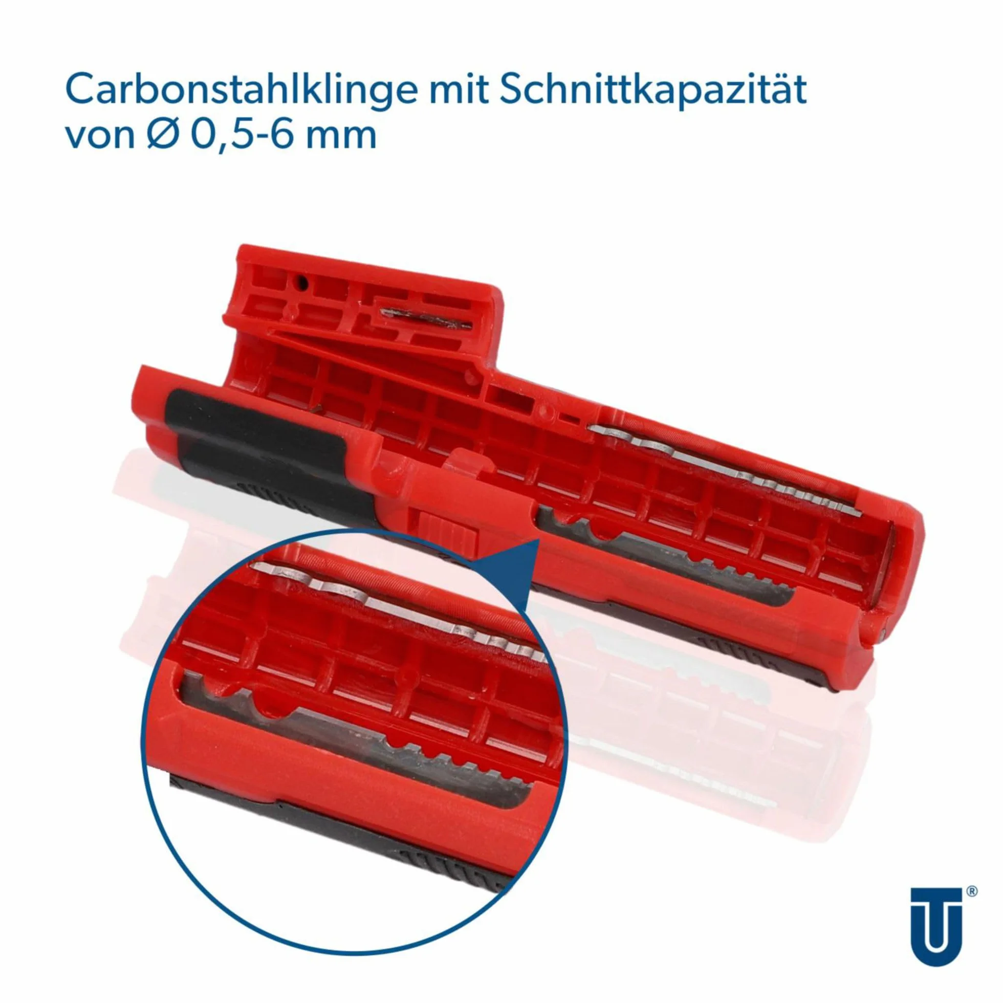 Unitec 31014 Ściągacz kabli do cięcia okrągłego i wzdłużnego, kable koncentryczne RG59 i RG6, średnica 8-13 mm, ostrze ze stali węglowej, antypoślizgowy uchwyt