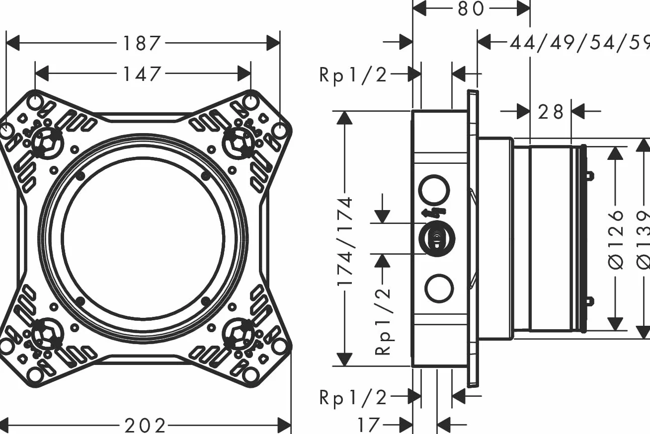 Hansgrohe Vernis Shape Komplet prysznicowy 230 1-strumieniowa z baterią termostatyczną, chrom, 26286000