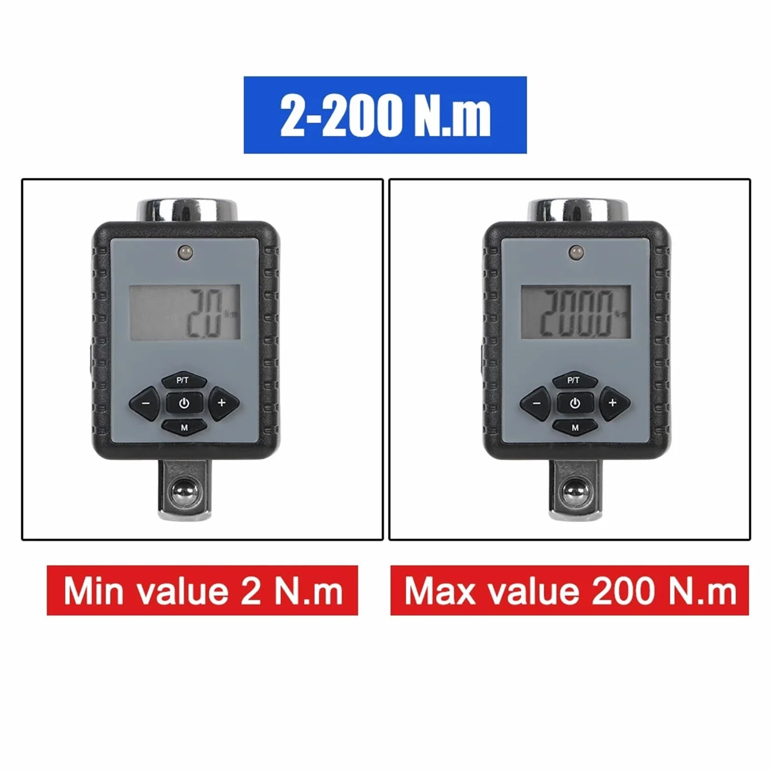 Cyfrowy adapter klucza dynamometrycznego miernik pomiarowy profesjonalny elektroniczny klucz dynamometryczny 1/2 cala 2-200 Nm regulowany cyfrowy klucz dynamometryczny