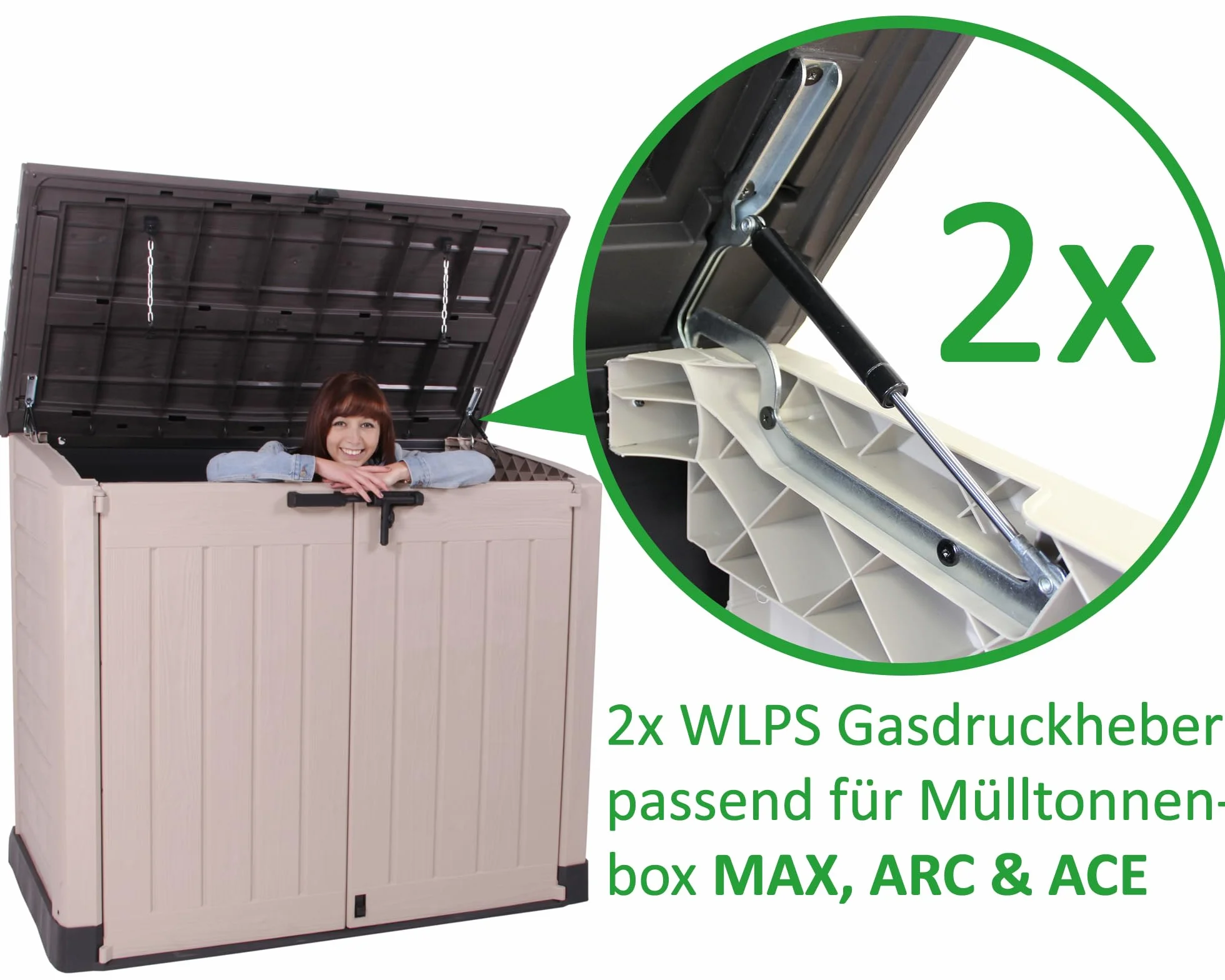 Ondis24 podnośnik gazowy do skrzynek na śmieci Keter Max Arc Ace Elite Store Premier XL 140N dwupak
