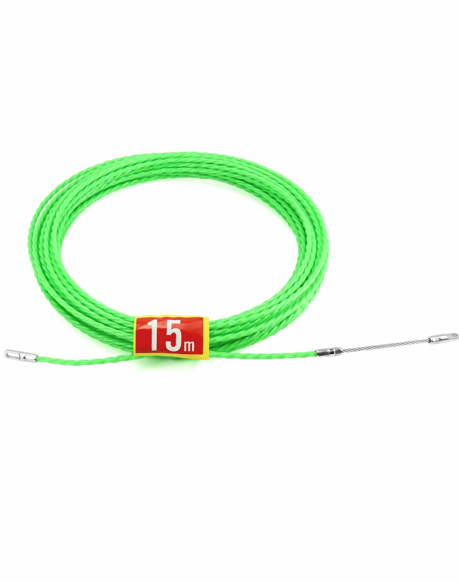 QWORK® 15M ściągacz do kabli pomoce do ciągnięcia, nawlekacz do drutu ściennego, szerokość 4.5mm do prowadzenia kabli, kable komunikacyjne, narzędzia dla elektryków