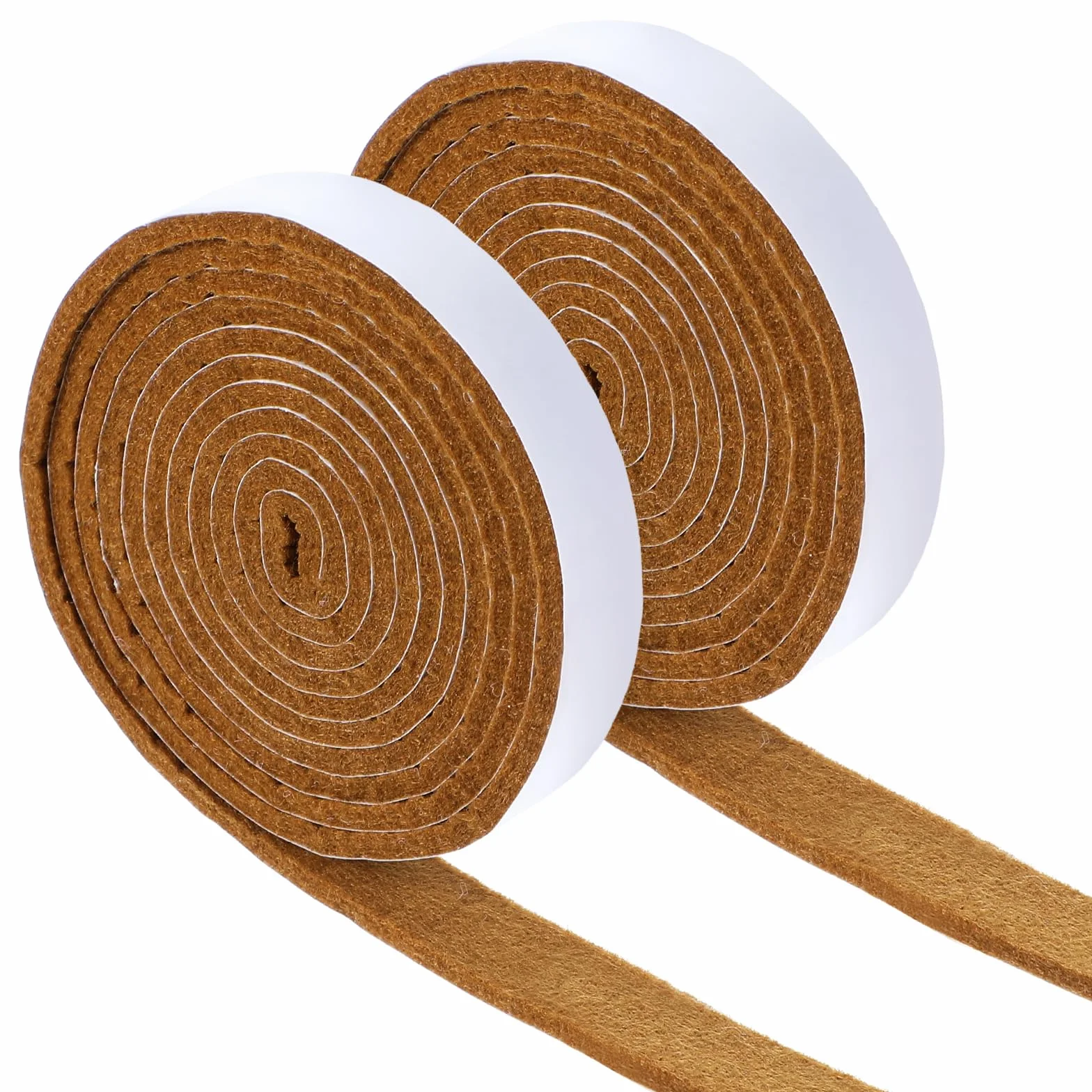 COMNICO 2 rolki podkładek filcowych, samoprzylepne, antypoślizgowa warstwa ochronna, tapicerka meblowa do ochrony powierzchni mebli, podłóg z twardego drewna, krzeseł i ścian (brązowa, 150 x 1,2 cm)