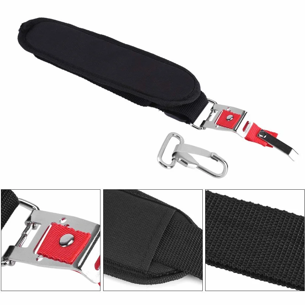 Pasek na Ramię do Kosiarki Automatycznej, Nylon, Czarny, Regulowany, 91 cm, z Hakiem