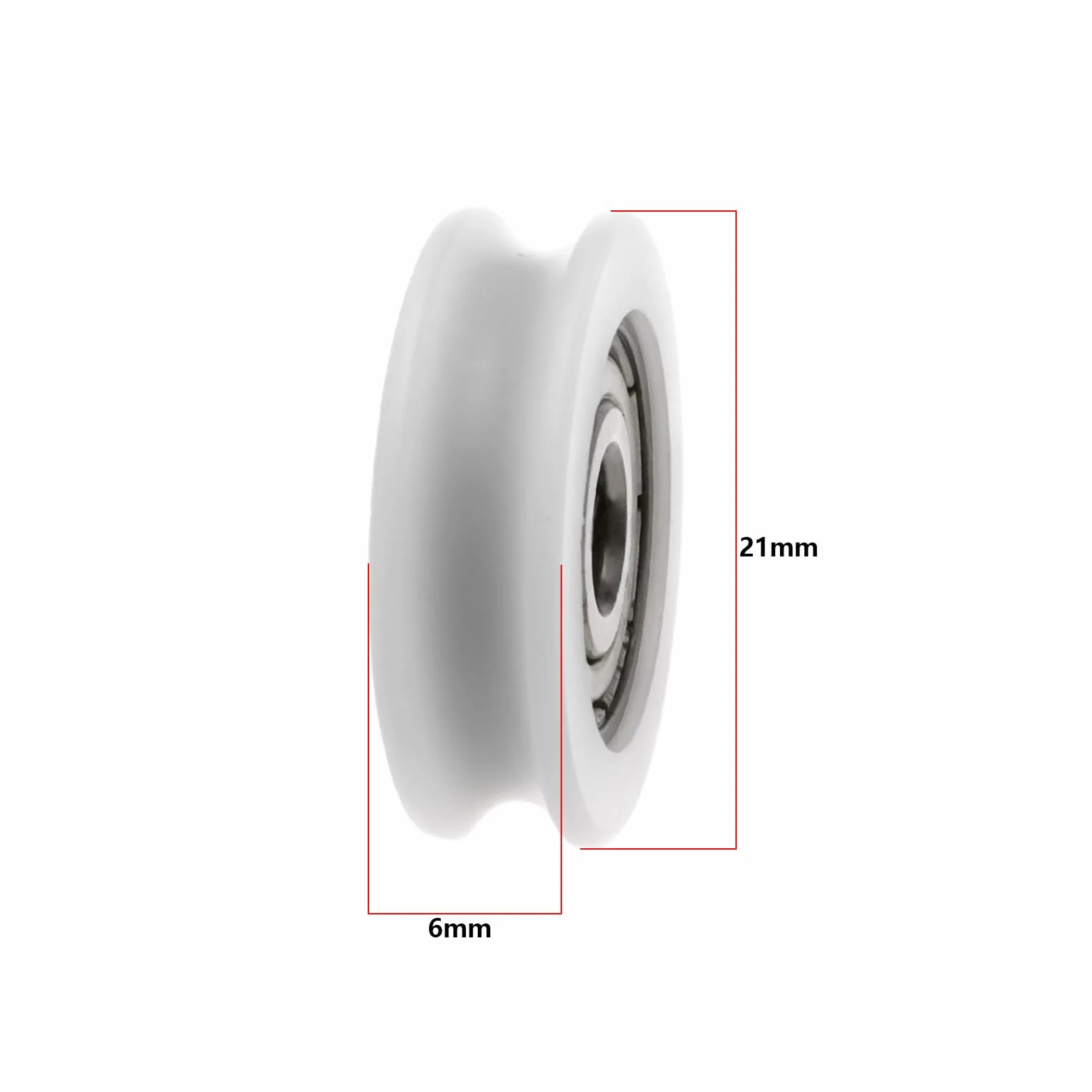 ECSiNG 4 zestawy kół do drzwi przesuwnych do szklarni, 21 mm, nylonowe koła zamienne ze śrubami i nakrętkami, rolki do drzwi prysznicowych, wymiana wałka szklanego