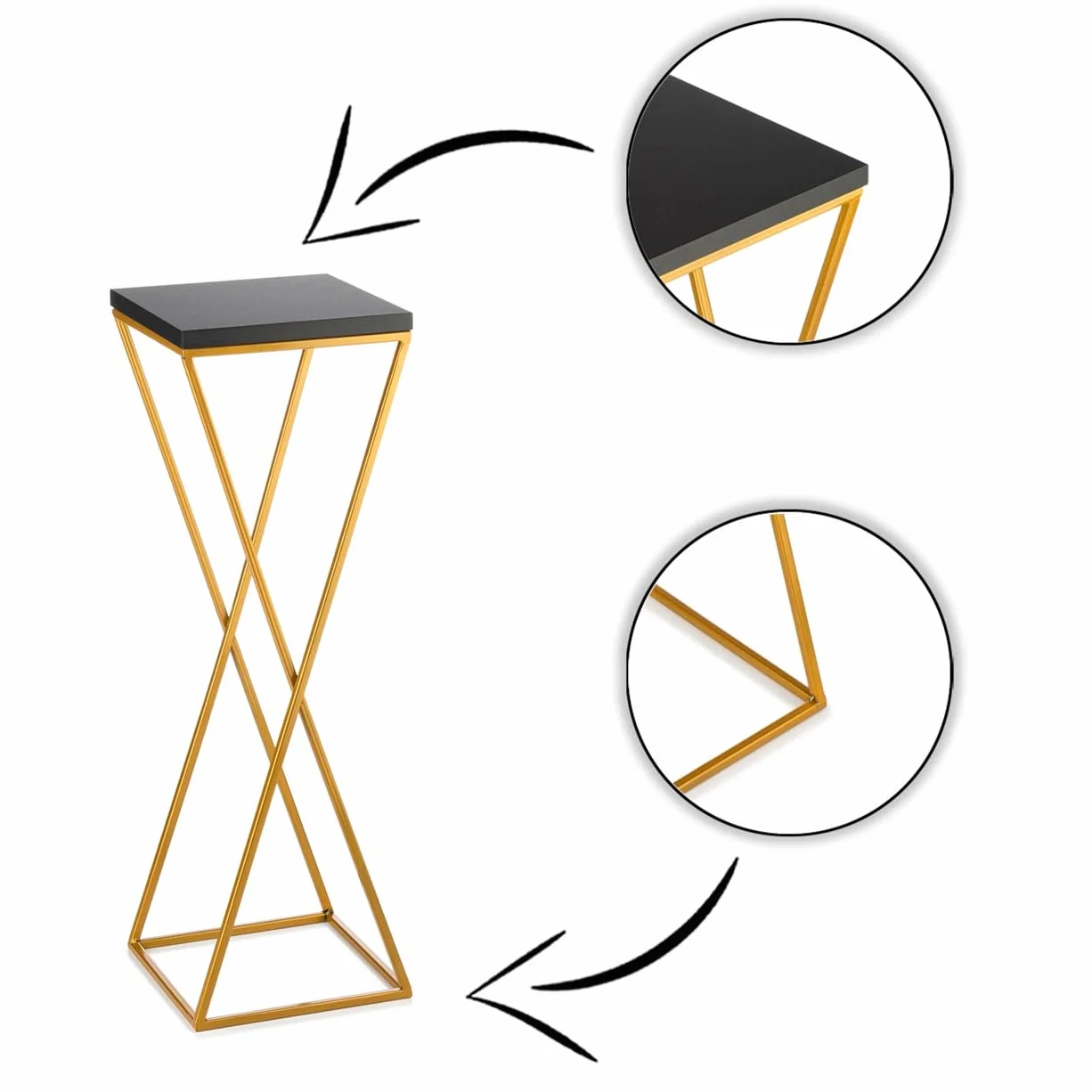 Stojący kwietnik metalowy 70 cm stojak na donice