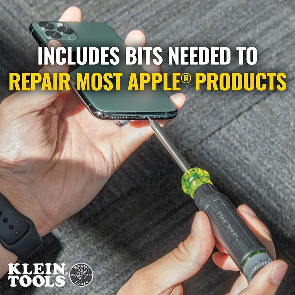 Klein Tools 32328 Wkrętak precyzyjny, 27 w 1 śrubokręt wielobitowy, bity do naprawy produktów Apple, magnes ziem rzadkich, naprawa elektroniczna