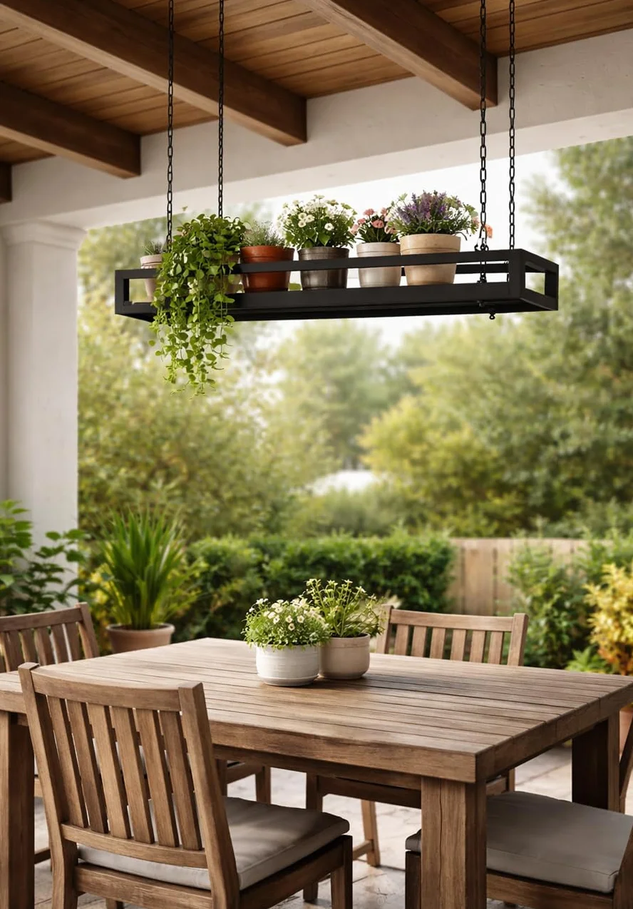 yelloo - Wisząca półka sufitowa z łańcuchami, idealna do stojaków na kwiaty, rośliny wewnętrzne i zewnętrzne, klasyczny i elegancki design do domu, balkonu (FLOWERS czarny/czarny, 115 cm)