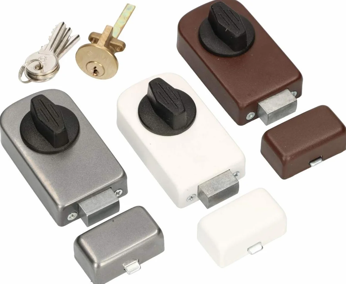 KOTARBAU® Dodatkowy zamek 50 mm, 3 kolory z cylindrem zewnętrznym, różne zamykanie, zamek skrzynkowy, zamek do drzwi zamek do drzwi, zamek do skrzynki (biały)