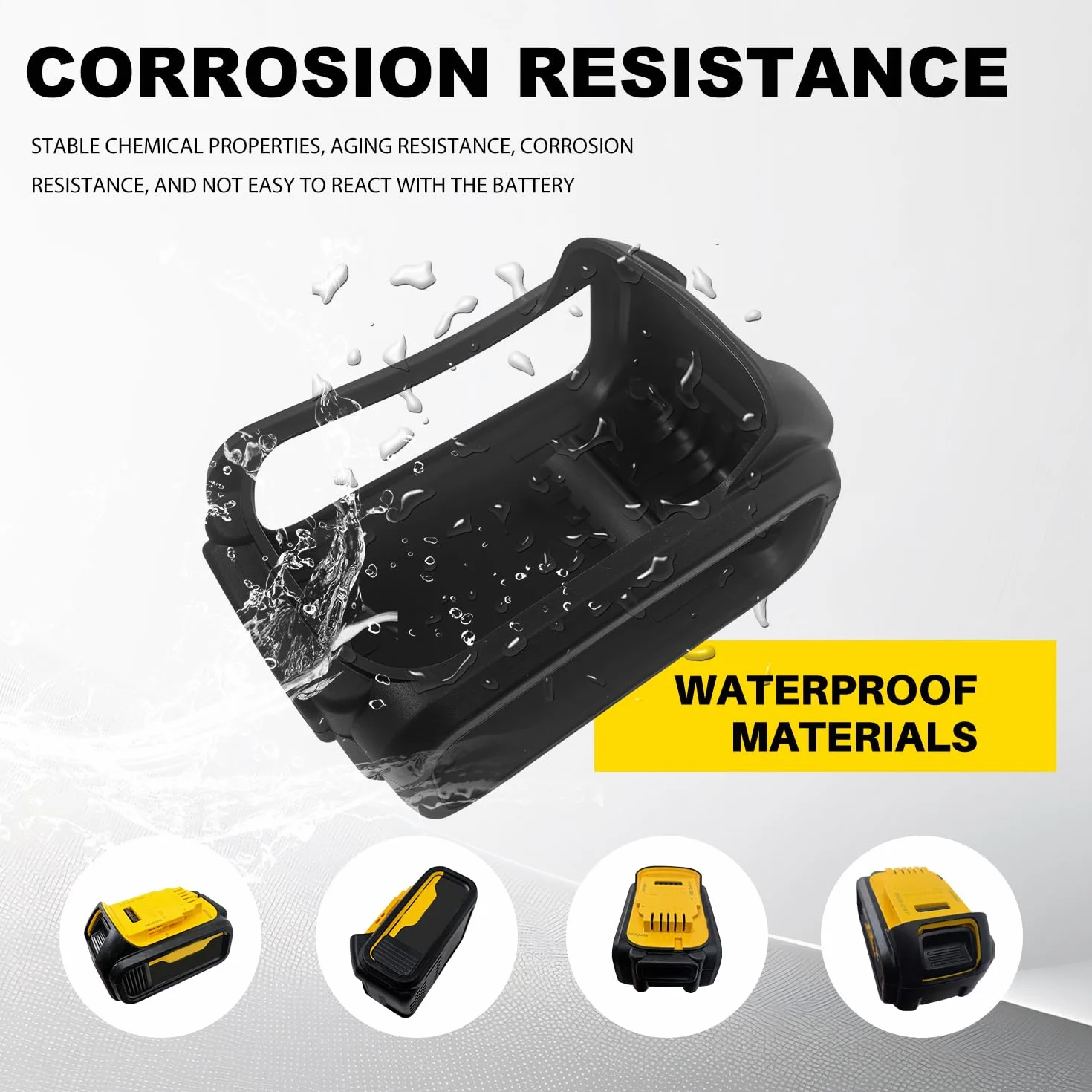 2 szt. silikonowe etui ochronne do baterii dewalt 20 V 4.0, 5.0