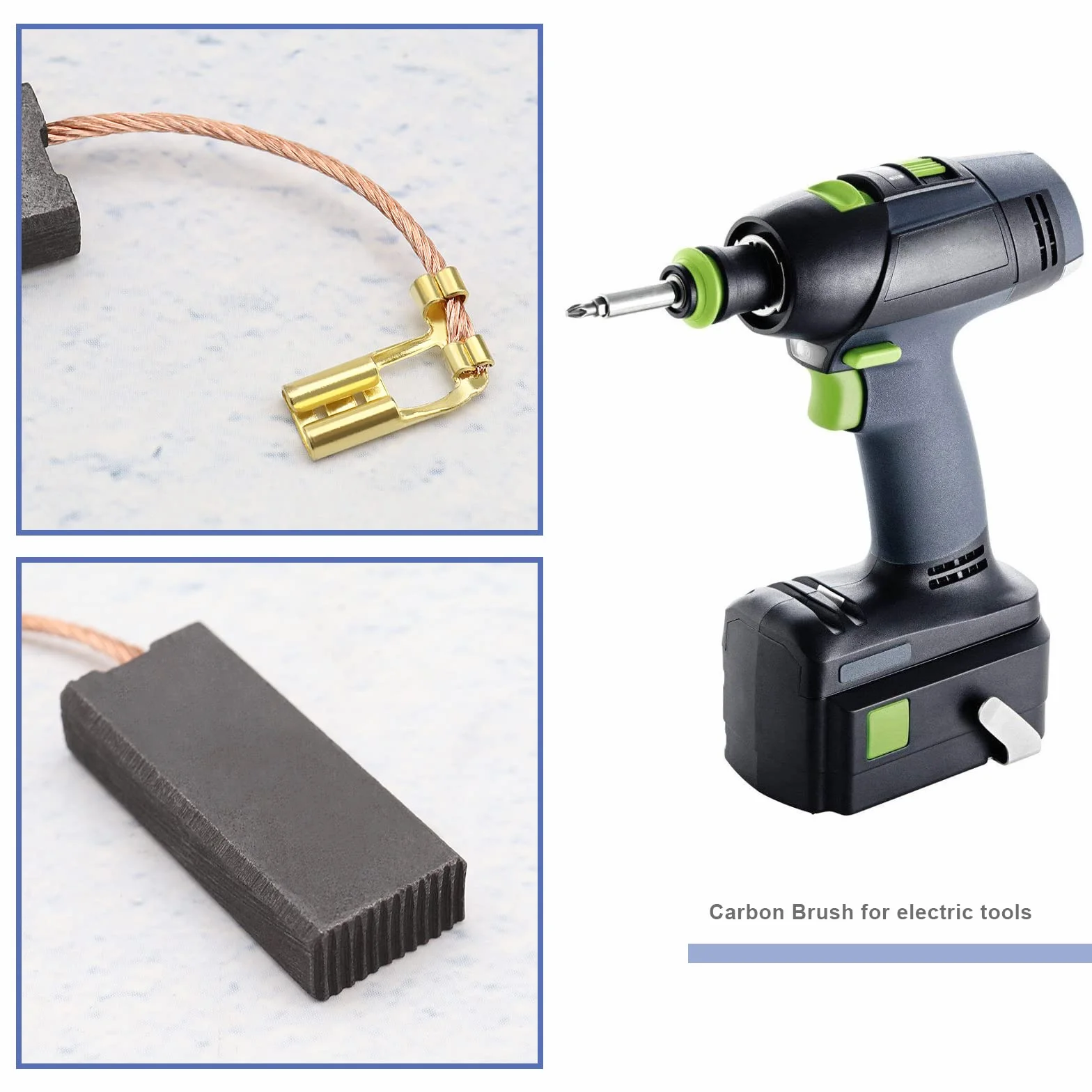 2 pary szczotek węglowych 6,3 x 12,5 x 30 mm część zamienna silnika kompatybilna z Festool CS 70 E/CS 70 EB/CS 70 EB zestaw akcesoriów do elektronarzędzi