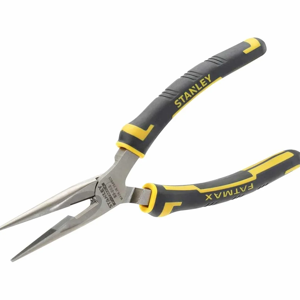 Stanley FatMax szczypce ze zwężonymi końcami 0-89-869 (długość 160 mm, uchwyt dwuskładnikowy, ostrza hartowane indukcyjnie, odpowiadają normie DIN/ASO/ANSI)