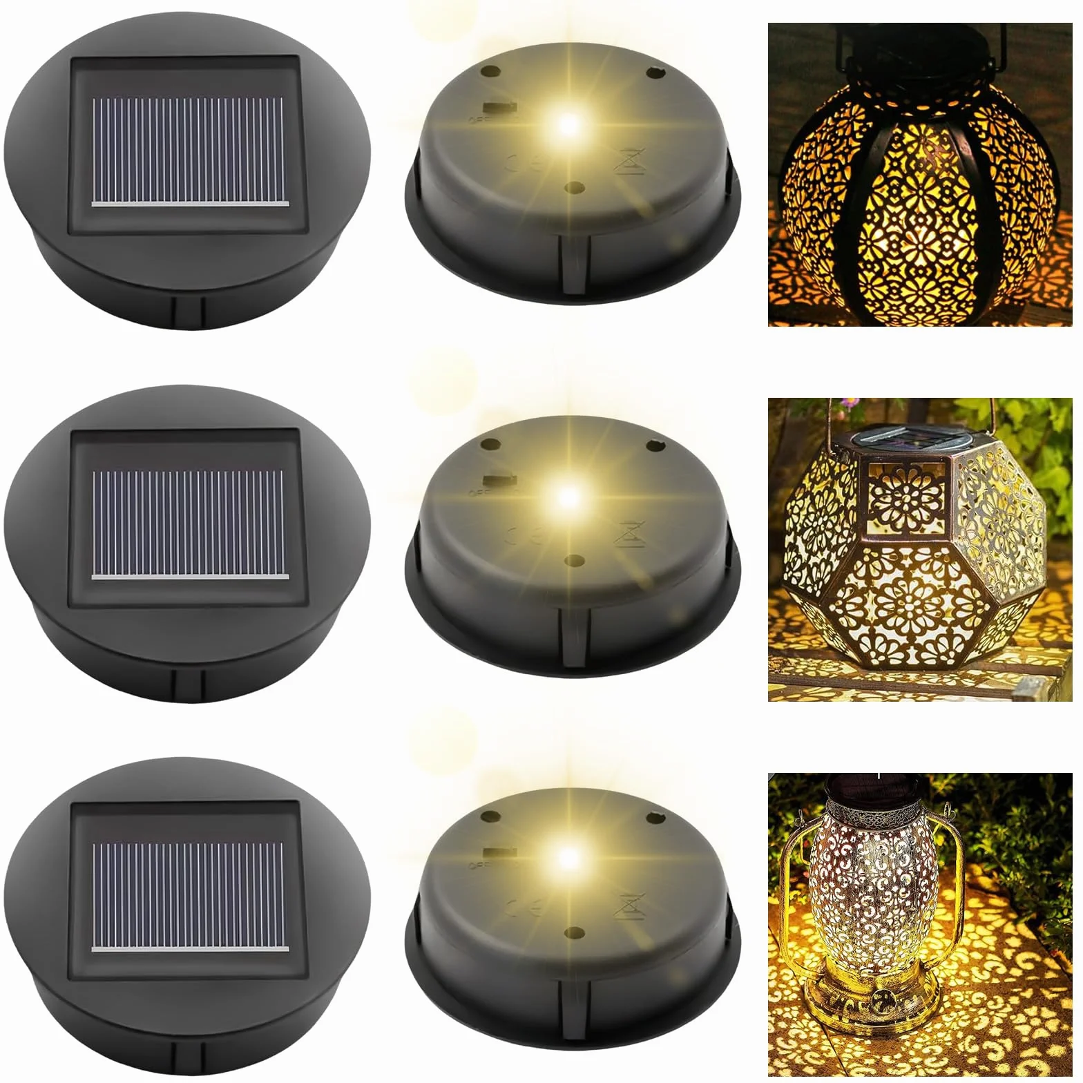 Części zamienne do lamp solarnych, pokrywa zapasowa 8 cm, zamiennik lamp solarnych, moduł solarny z jasną diodą LED do latarni solarnej do ogrodu, na zewnątrz, solarnych lamp ogrodowych i "zrób to sam
