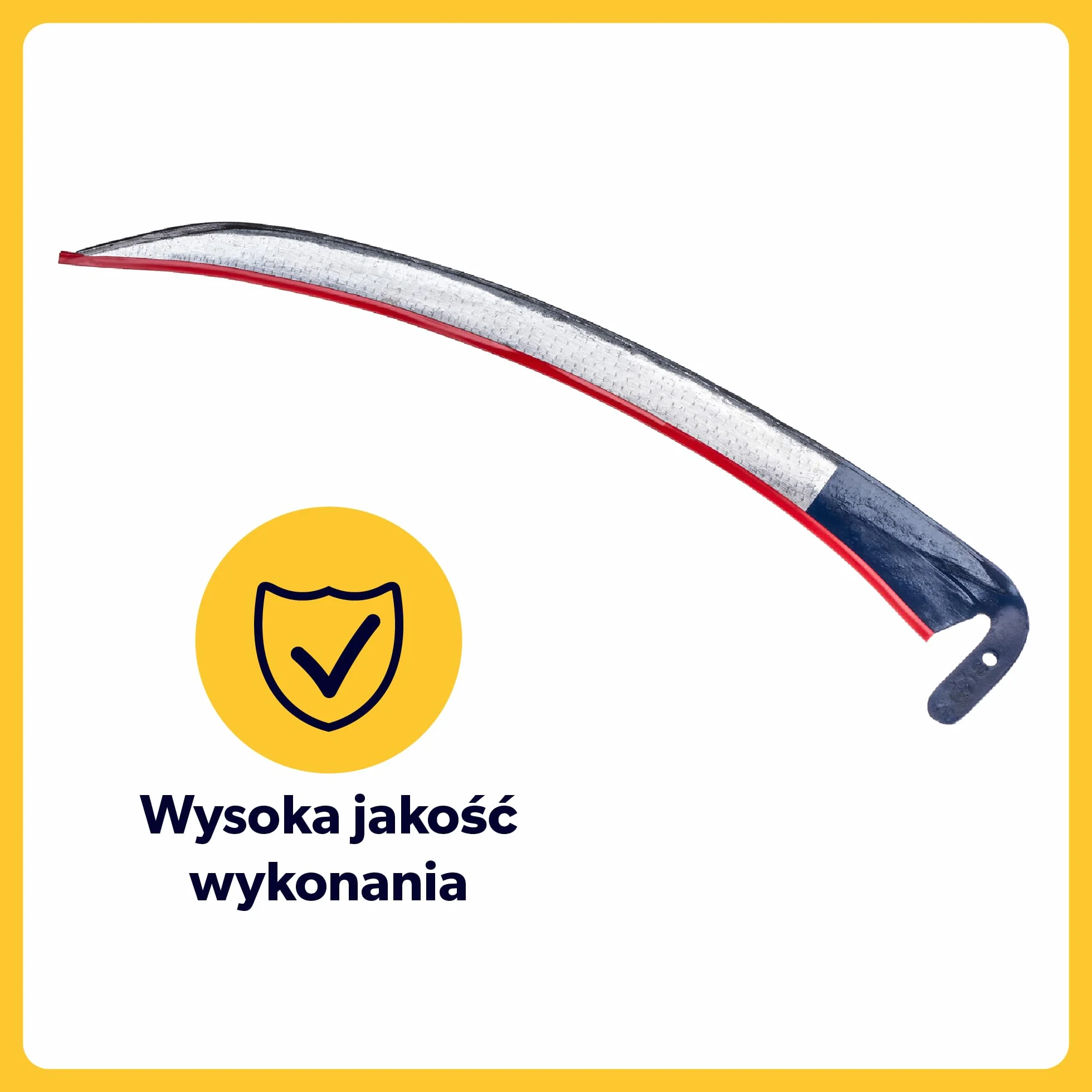 KADAX Kosa ręczna 80cm metalowa, składana konstrukcja, pewny chwyt, do wykaszania traw i chwastów na działce i w ogrodzie
