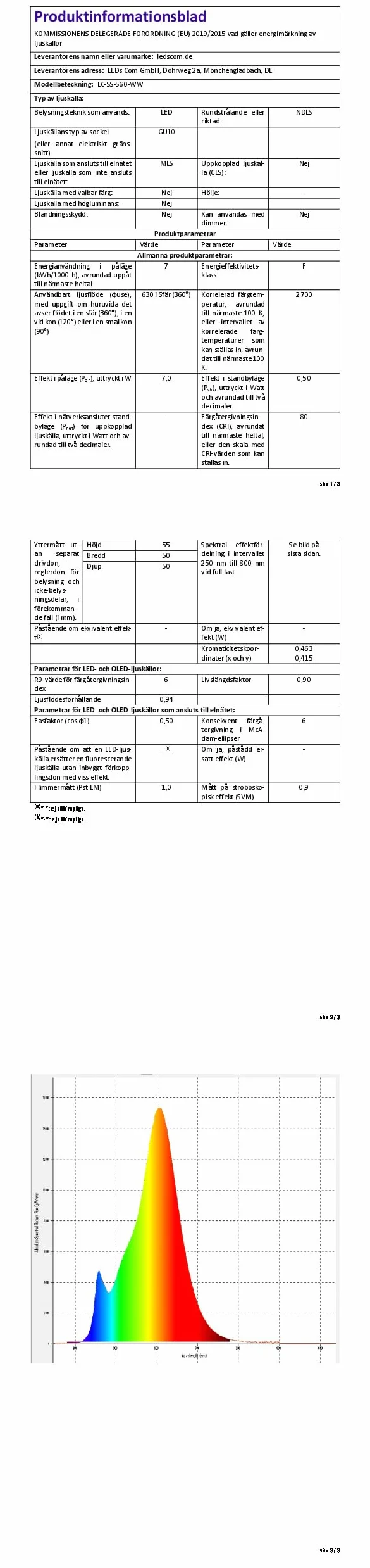 ledscom.de Reflektor ogrodowy LED MIBU z szpikulcem do montażu na zewnątrz, stal nierdzewna, wraz z żarówką GU10 6,826W 630lm 100° ciepło-biały