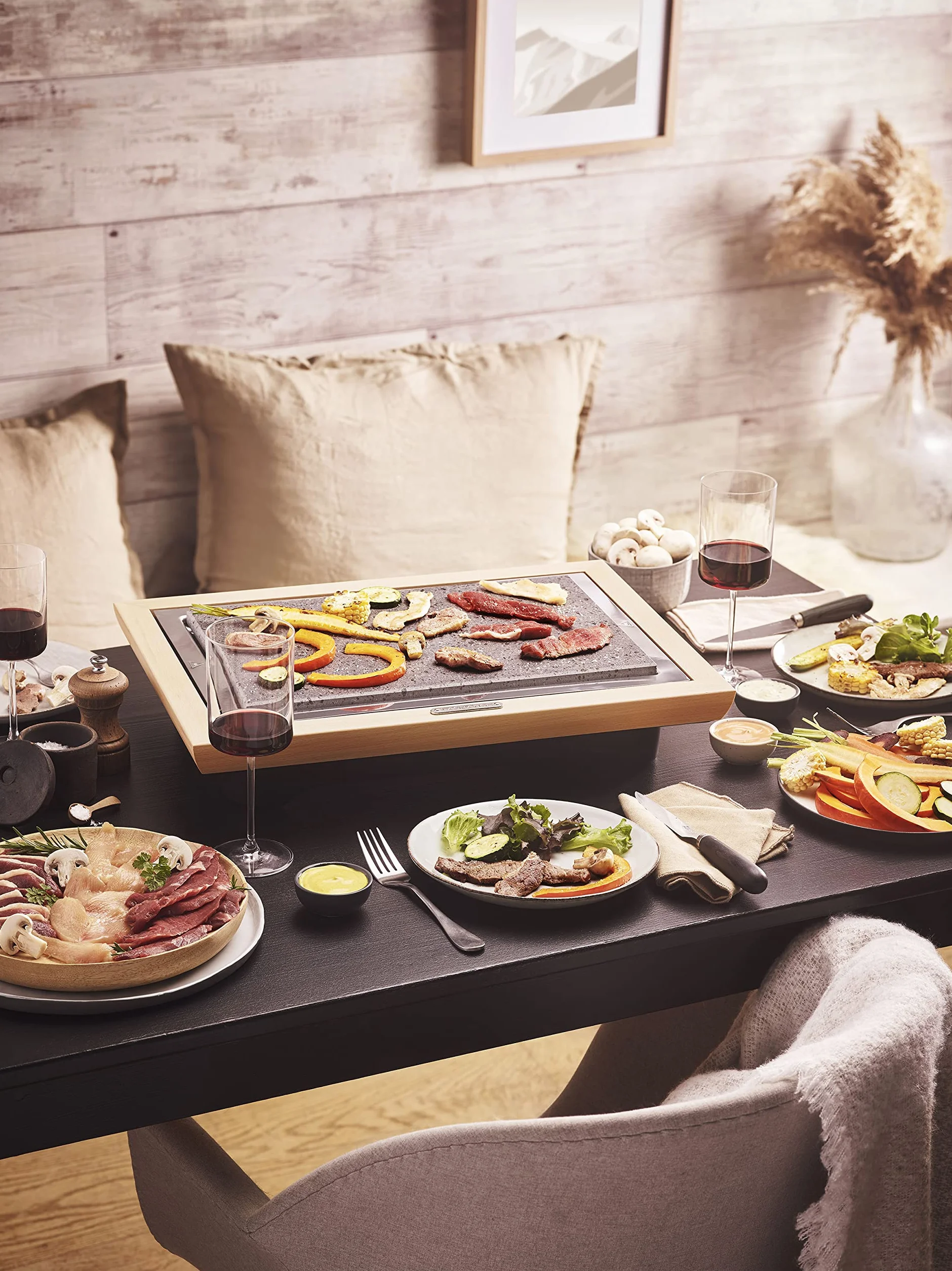 Grill Pierre® Deluxe rama z jasnego drewna ze skrobakiem