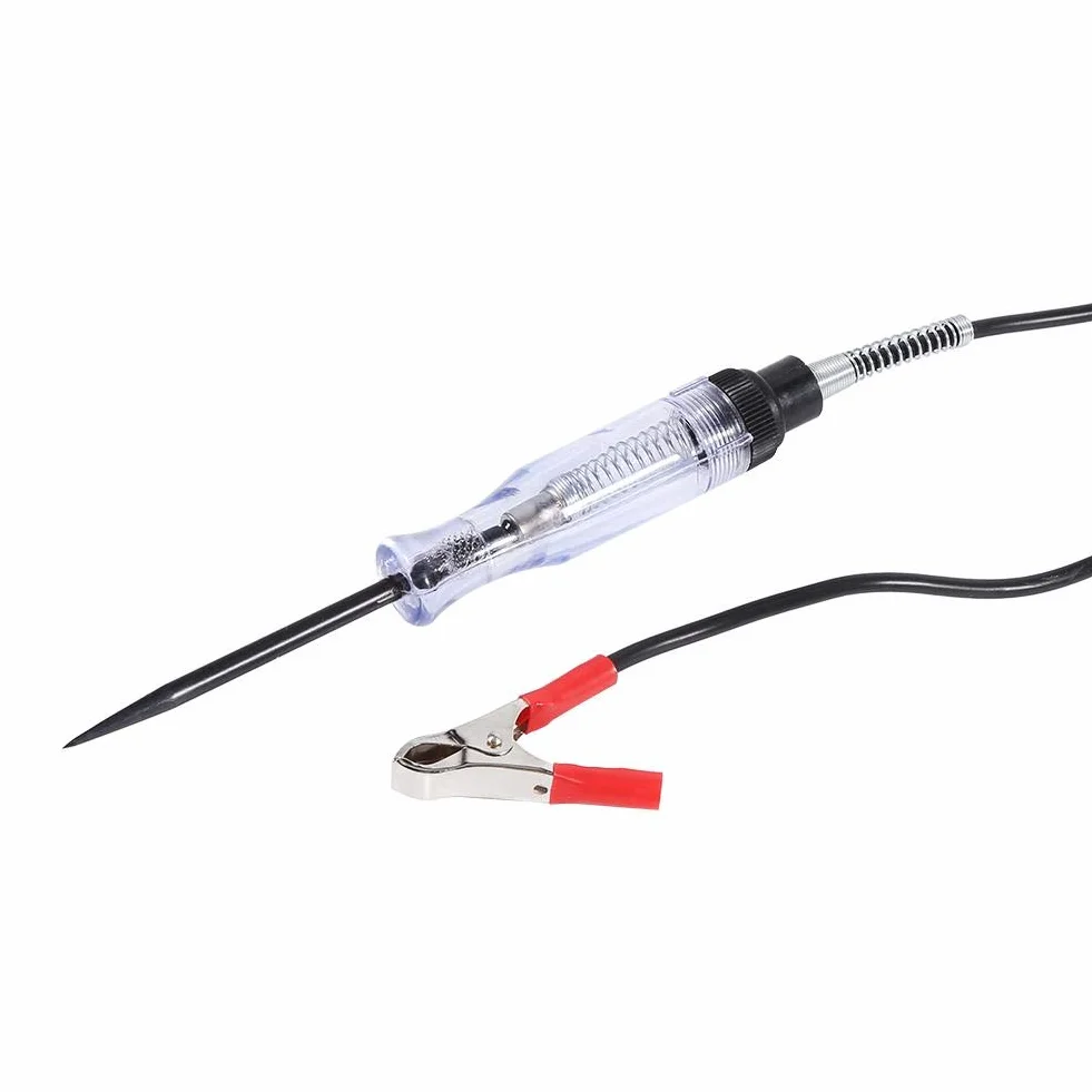 Fydun tester obwodu elektrycznego 6V 12V 24V DC tester obwodu drutu Auto samochód ciężarówka obwód napięcia Tester samochodowy test VoltMet długa sonda sonda żarówka 1pc